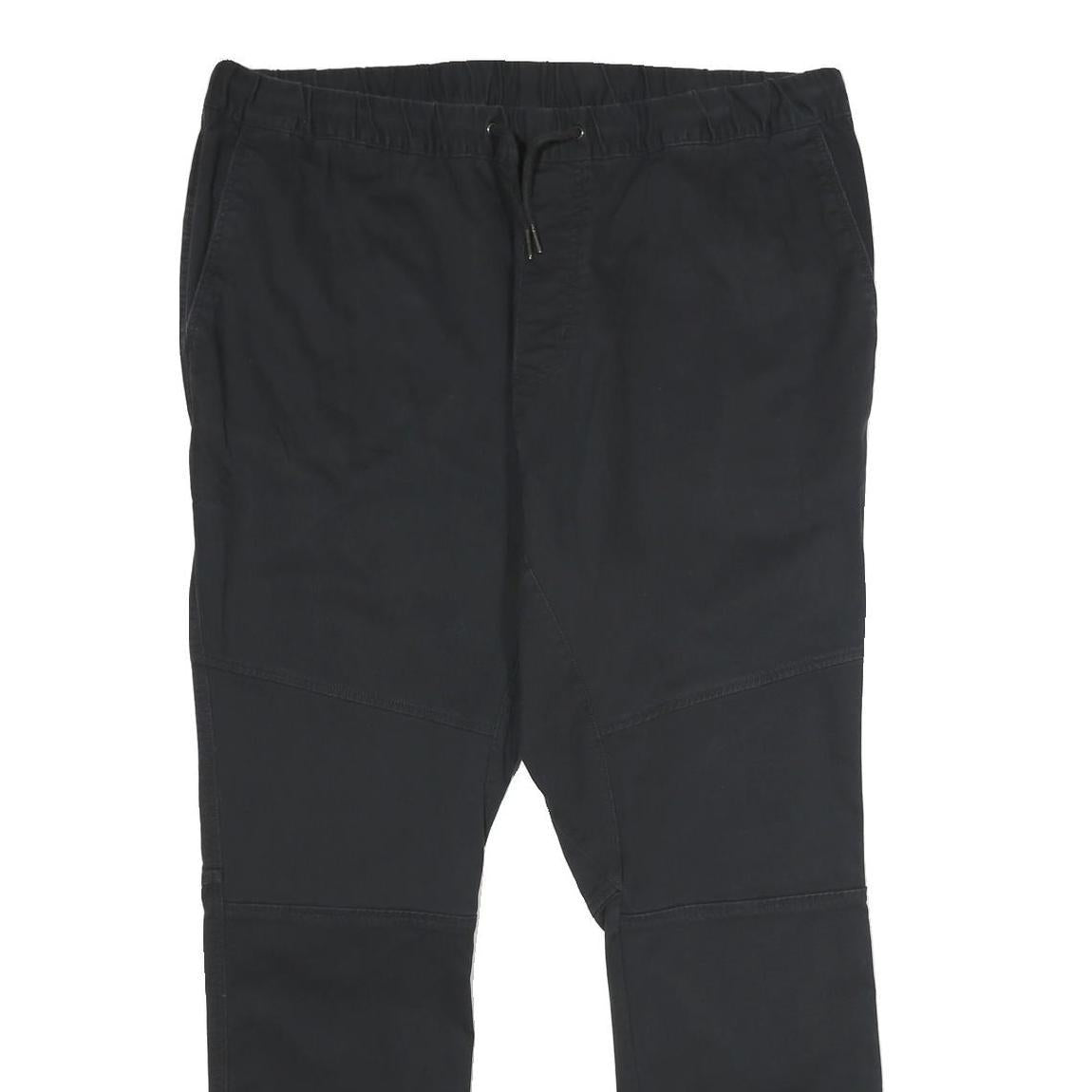 Mens Black Cotton Blend Regular Fit Drawstring Jogger Trousers W36 L30 Casual Refurbished - N/A refurbished available on Cerqular