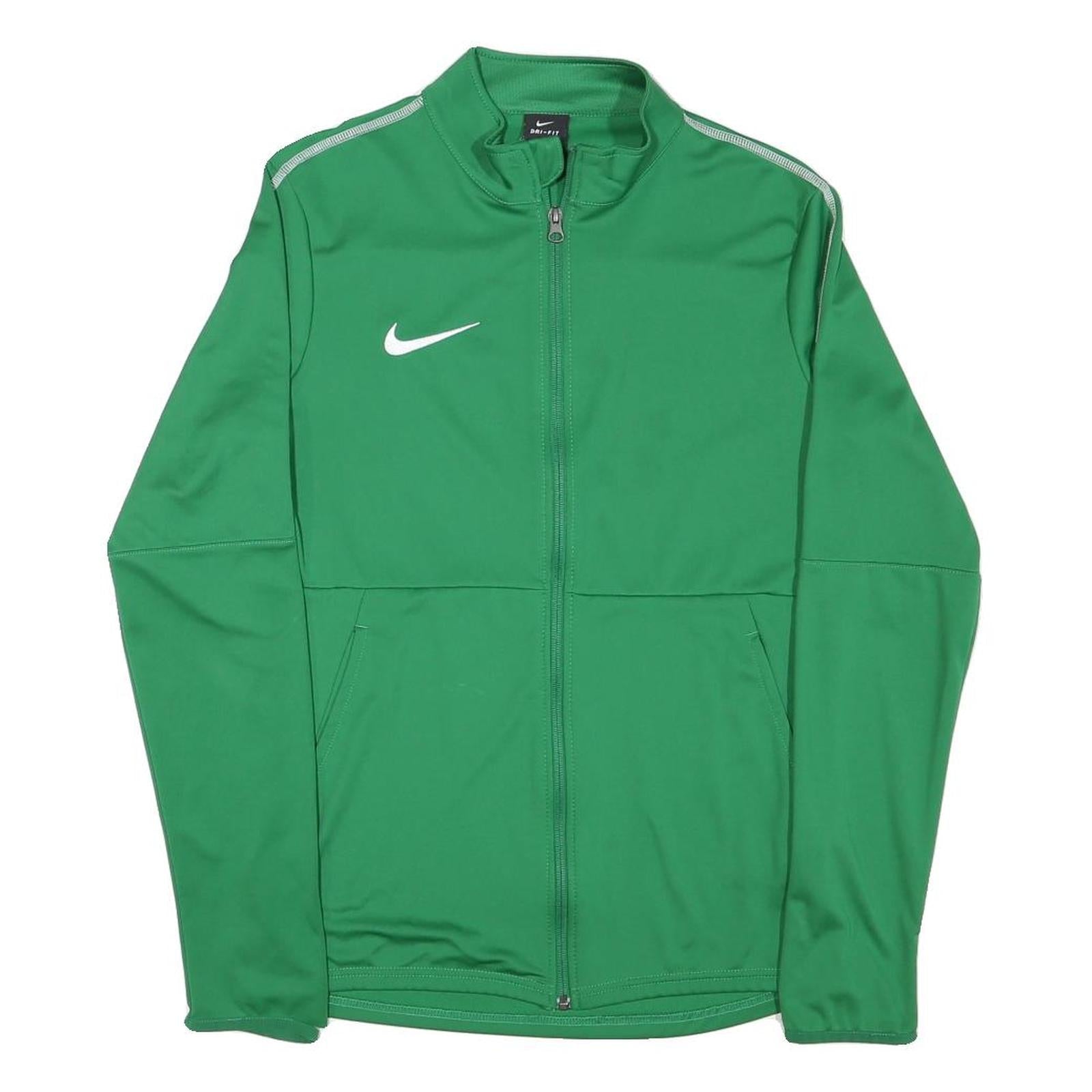 NIKE Mens Green Outdoor Jacket S Polyester Blend Woven Plain Slim Fit Zip Refurbished - N/A refurbished available on Cerqular