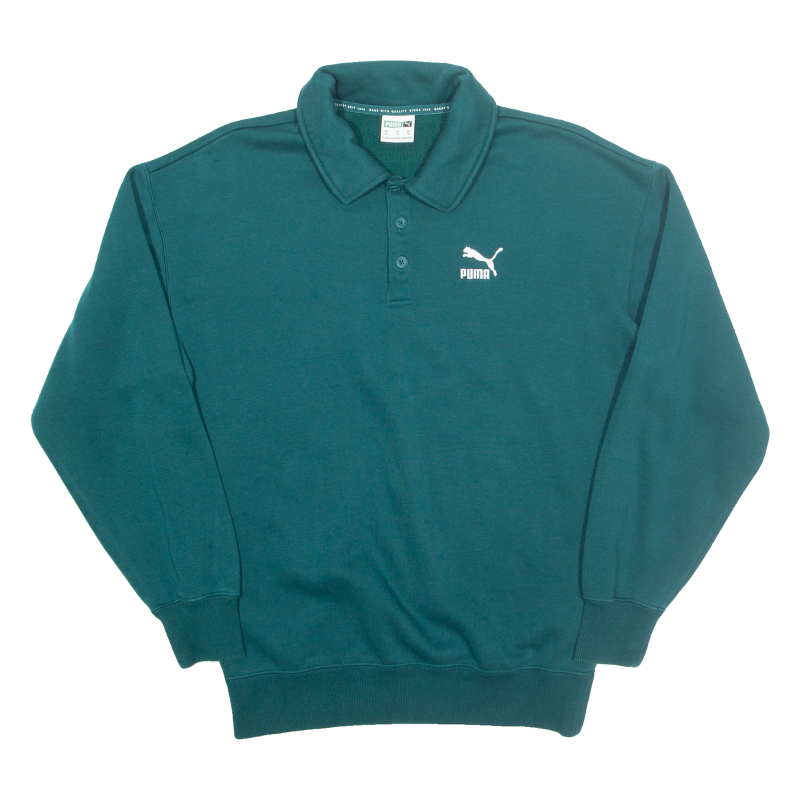 PUMA Mens Sweatshirt Green Collared XS Refurbished - N/A refurbished available on Cerqular