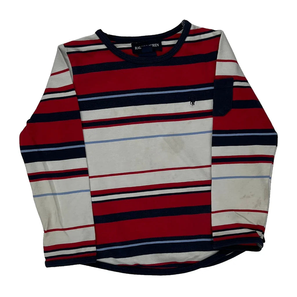 Buy Age 3 Ralph Lauren Striped Long Sleeve T-Shirt - XS Blue Cotton Refurbished - $20.09 Age 3 Ralph Lauren Striped Long Sleeve T-Shirt - XS Blue Cotton Refurbished - Thrifted (note: this is a term often used to describe second- refurbished available on Cerqular