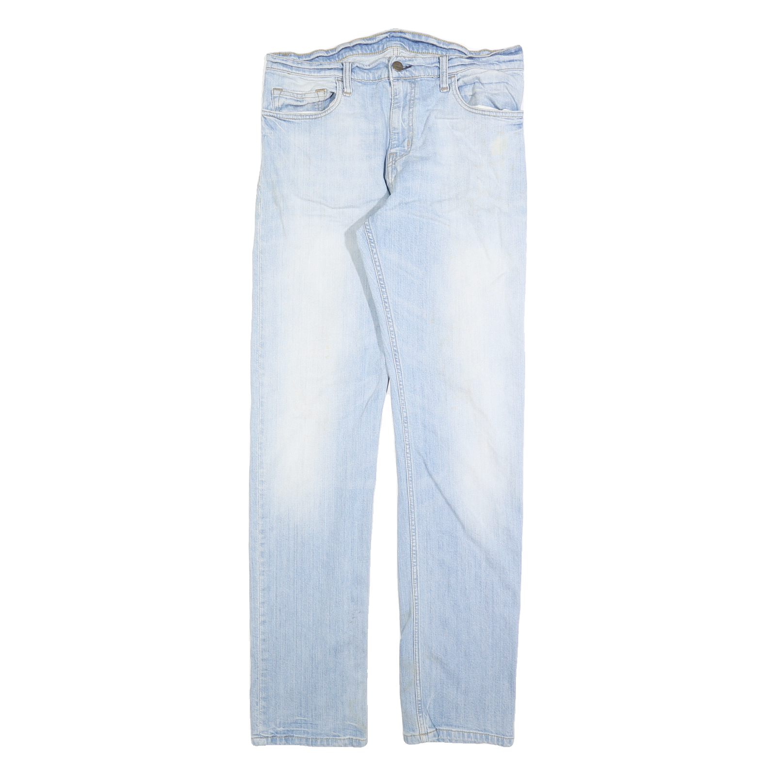 CARHARTT Mens Regular Fit Straight Leg Denim Light Blue W32 L34 Cotton Blend Zip Refurbished - N/A refurbished available on Cerqular