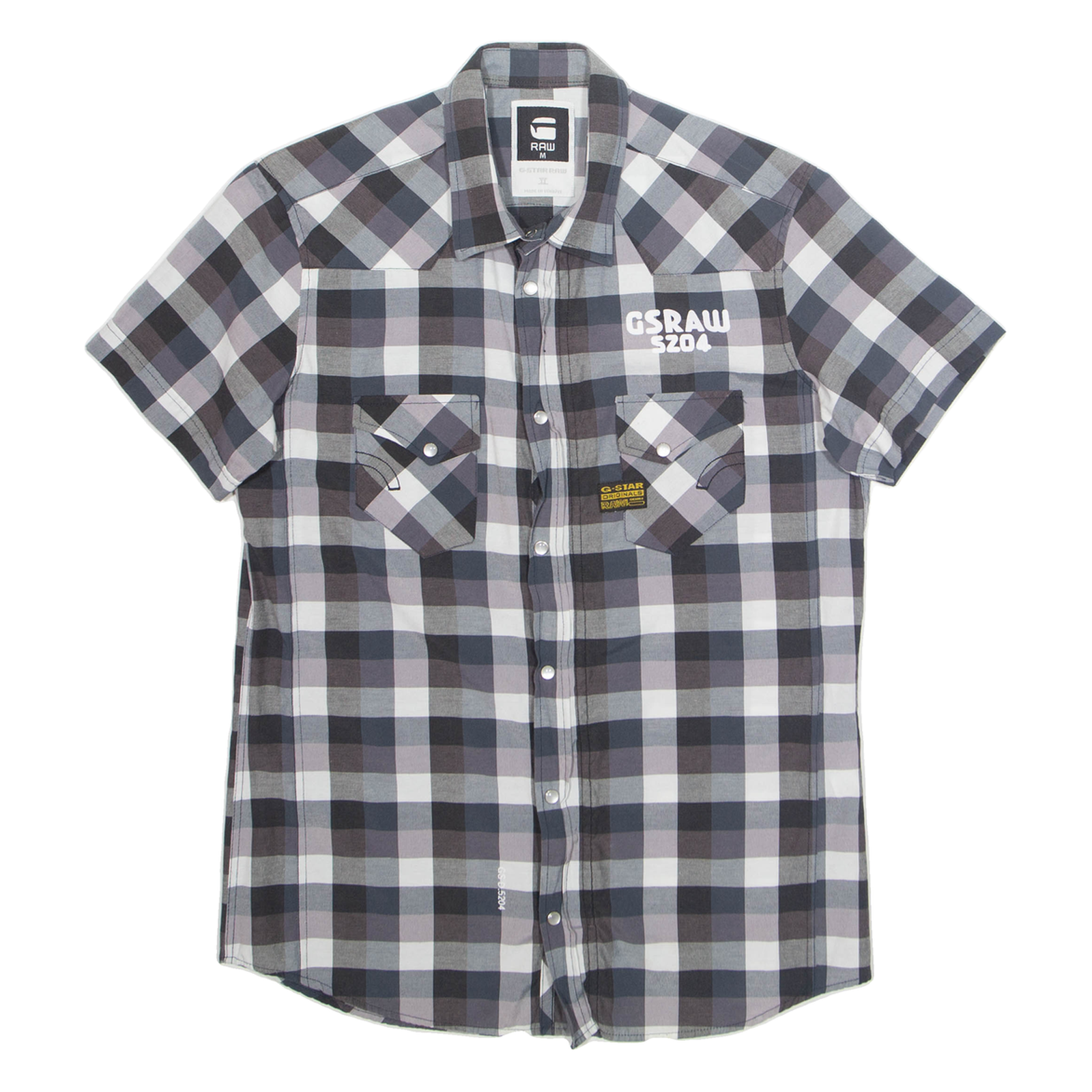 G-STAR RAW Mens Shirt Grey Check M Refurbished - N/A refurbished available on Cerqular