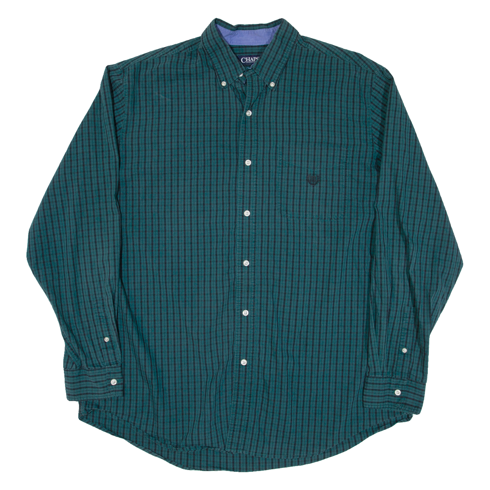 CHAPS Tall Mens Shirt Green Check Long Sleeve XL Refurbished - N/A refurbished available on Cerqular