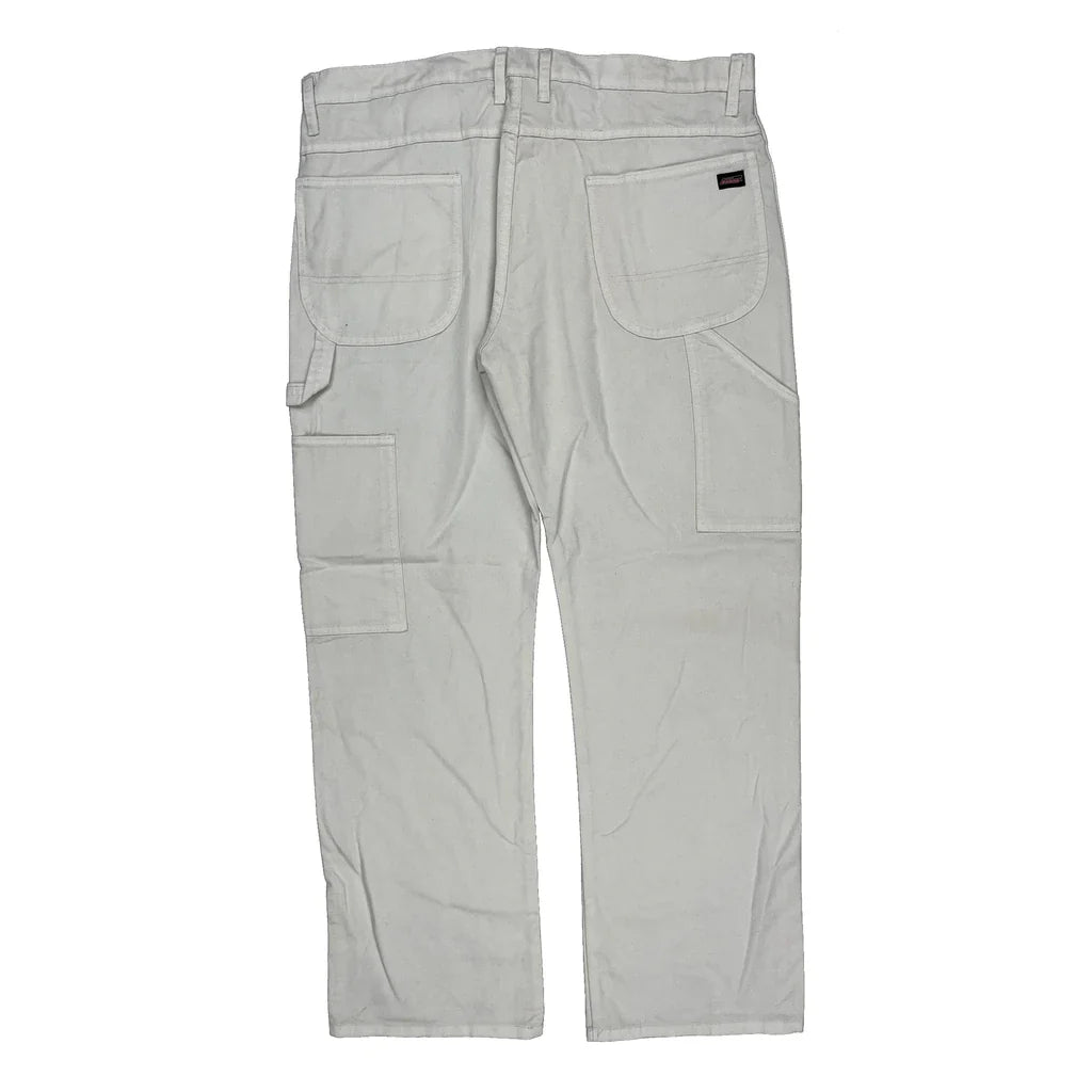 Dickies Carpenter Trousers - 40W 31L White Cotton Refurbished - Thrifted (note: this is a term often used to describe second- refurbished available on Cerqular