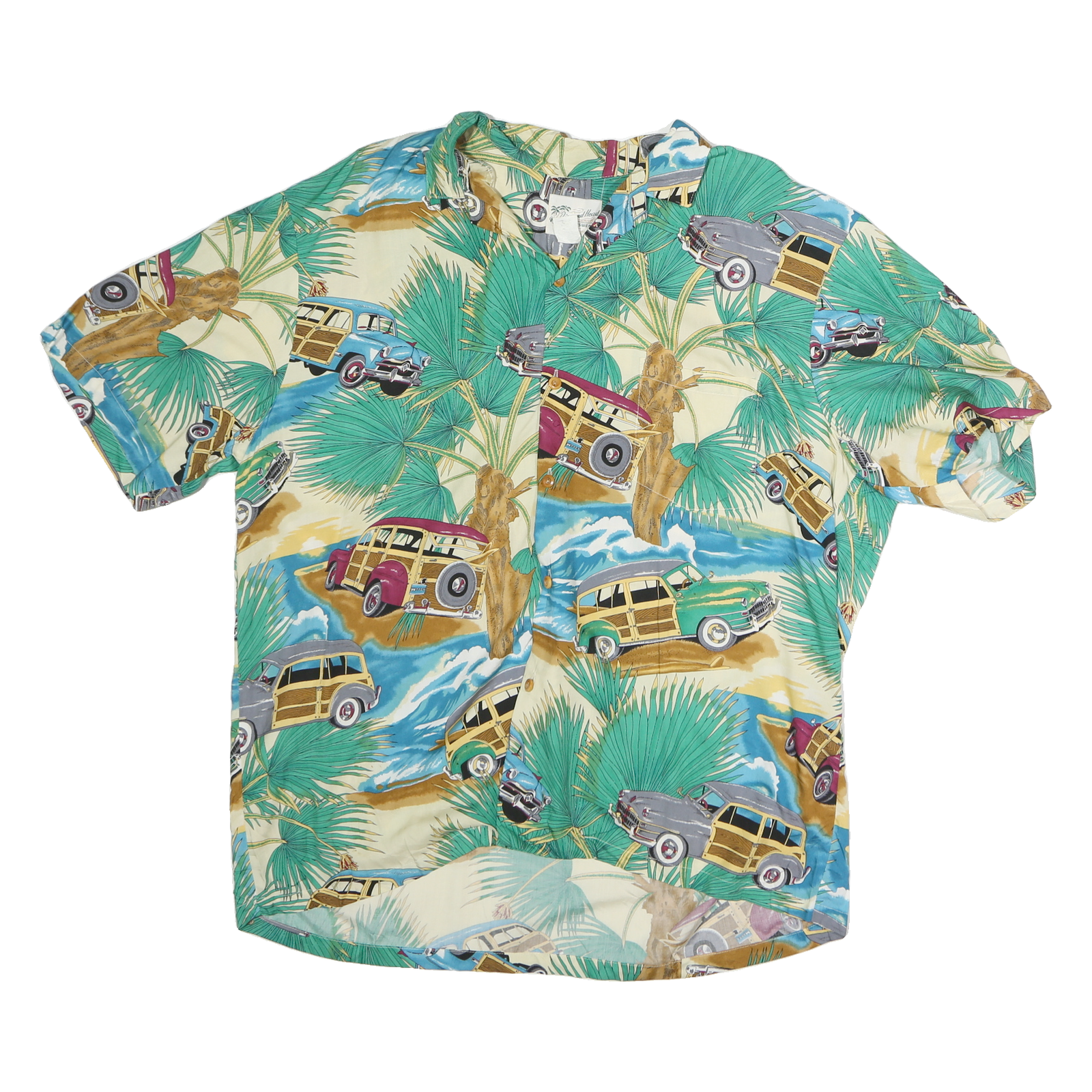 Buy DIAMOND HEAD Mens Cream Green Vintage Car Print Shirt L Cotton Beachwear Refurbished - $15.59 DIAMOND HEAD Mens Cream Green Vintage Car Print Shirt L Cotton Beachwear Refurbished - N/A refurbished available on Cerqular