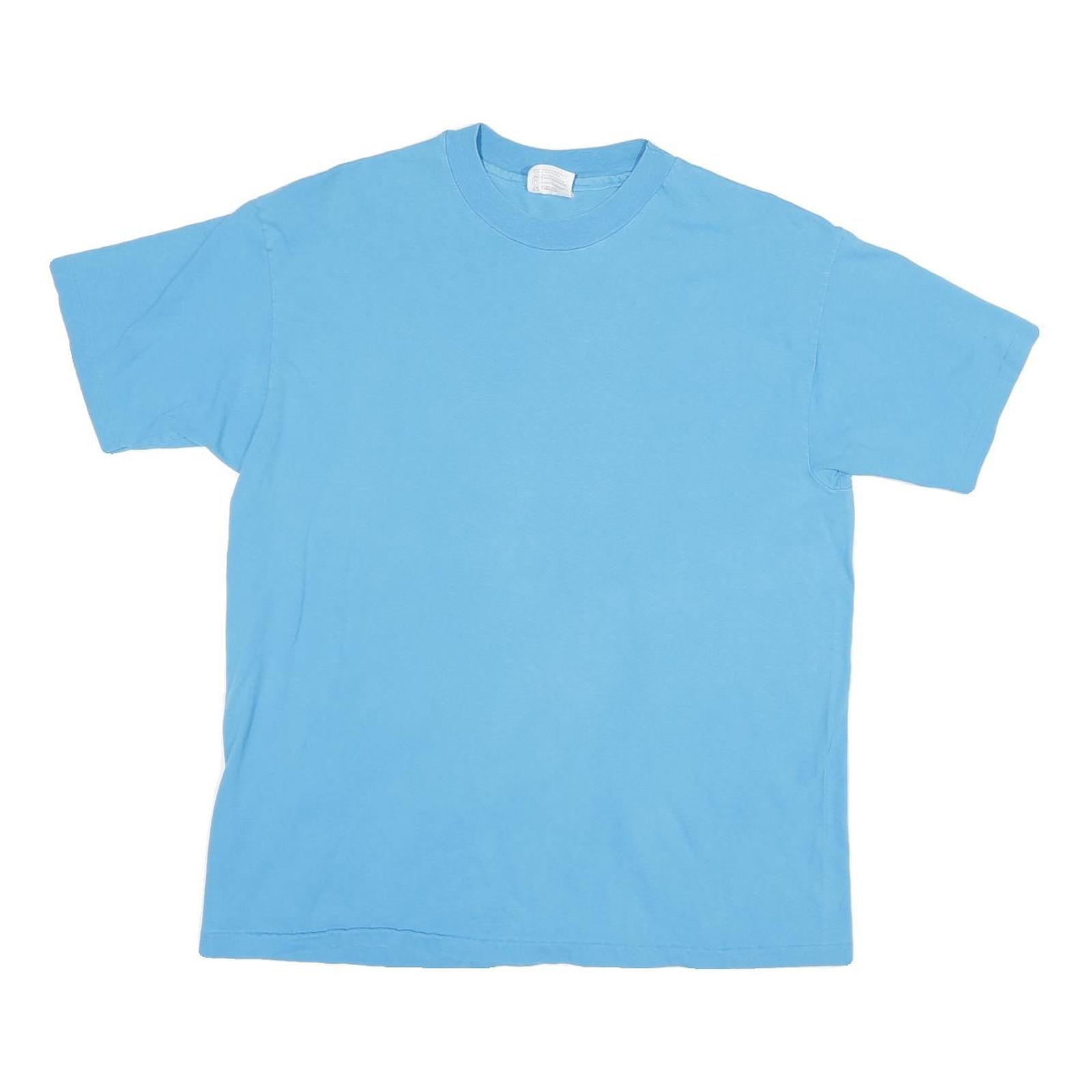 HANES Mens Blue XL Plain T-Shirt Short Sleeve Crew Neck Cotton Blend Casual Refurbished - N/A refurbished available on Cerqular