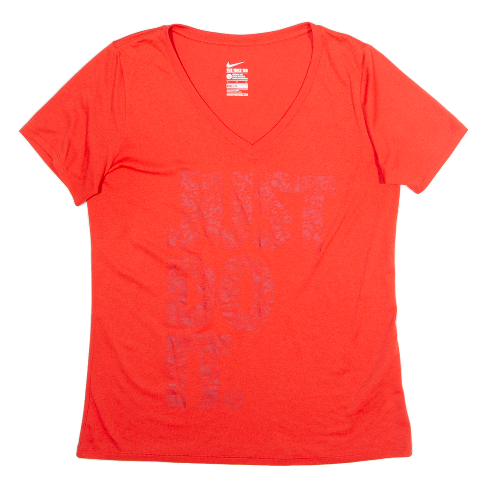 NIKE Womens T-Shirt Red V-Neck L Refurbished - N/A refurbished available on Cerqular