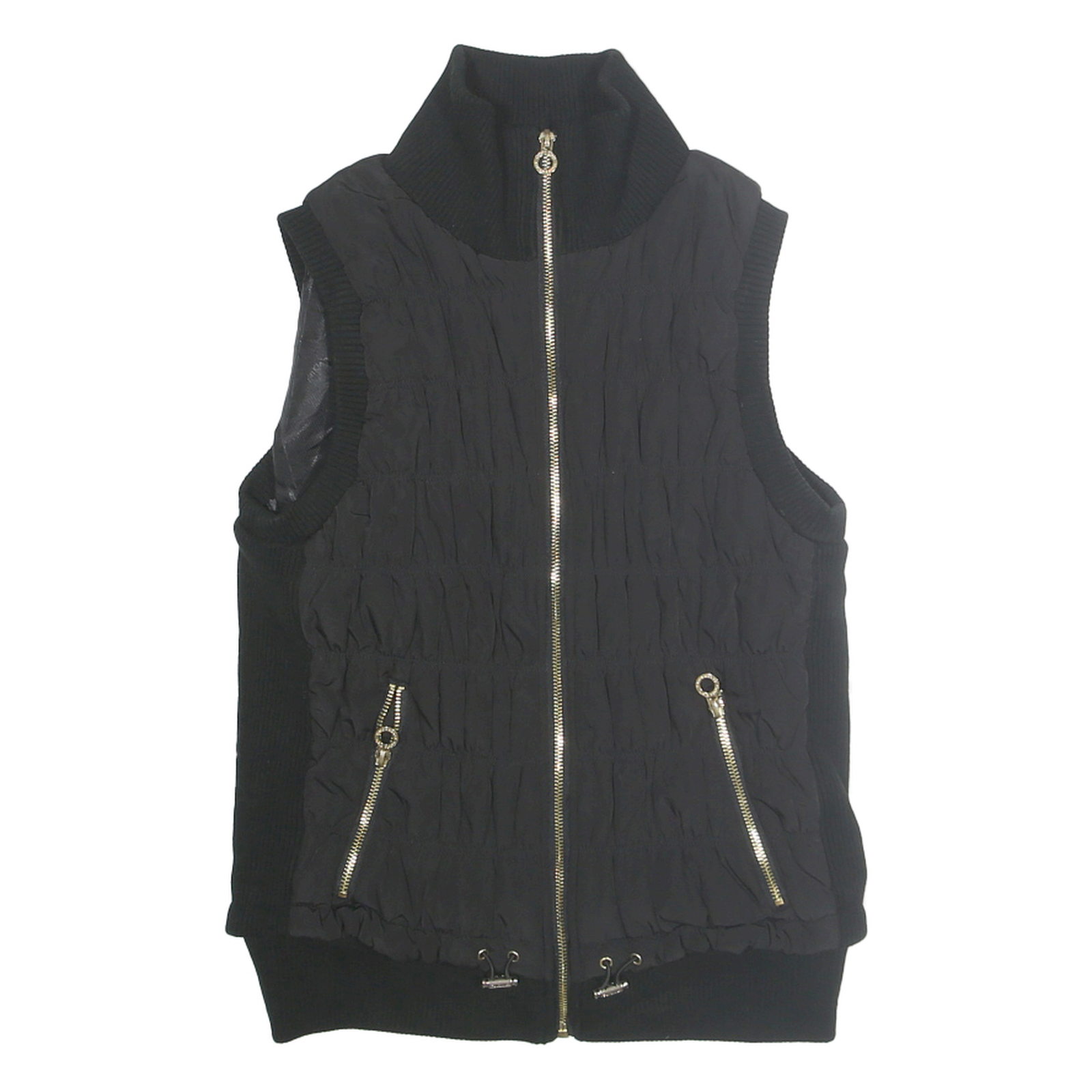 CALVIN KLEIN PERFORMANCE Womens Black S Quilted Knit Sleeveless Zip Jacket Refurbished - N/A refurbished available on Cerqular