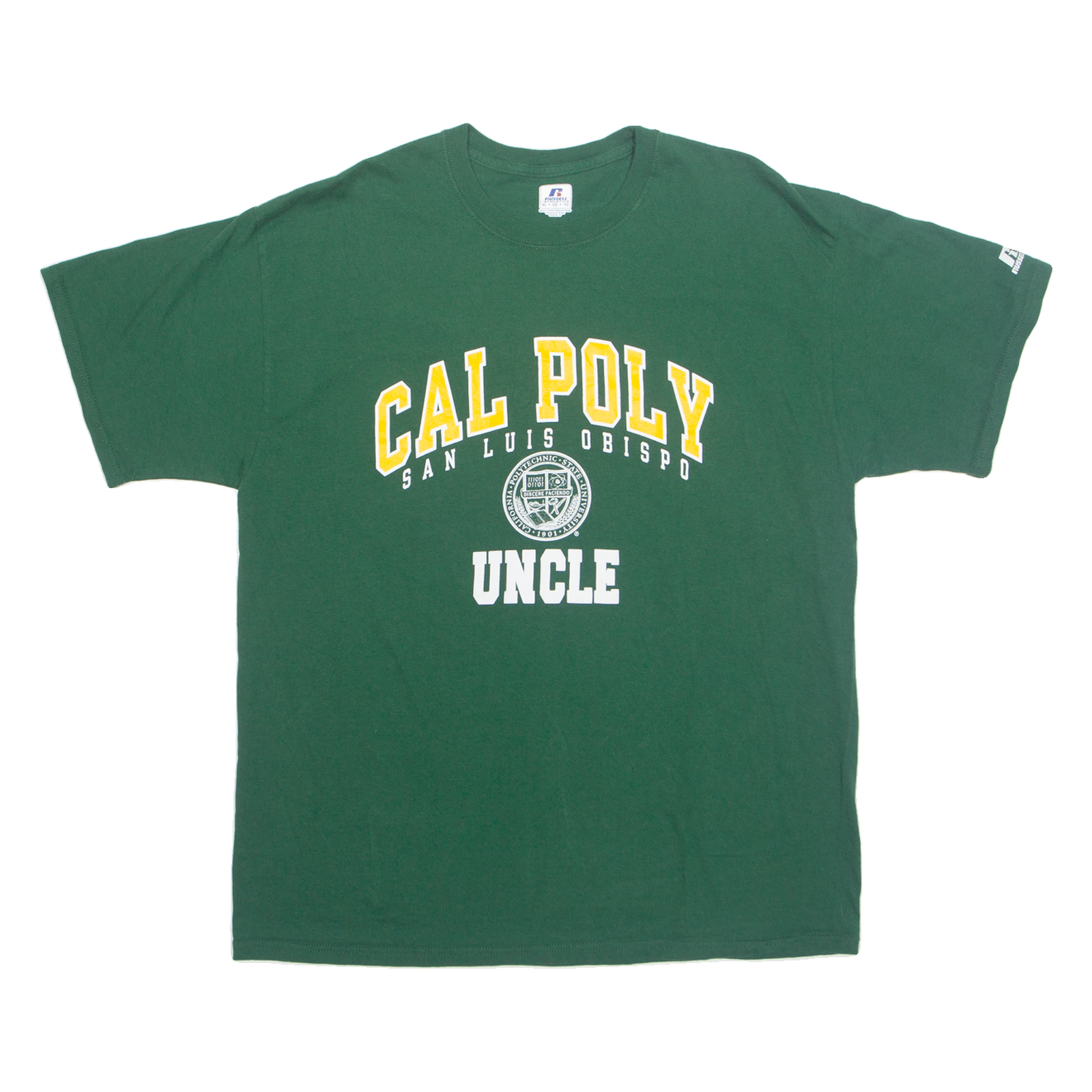 RUSSELL ATHLETIC Cal Poly San Luis Obispo UNCLE Mens T-Shirt Green USA XL Refurbished - N/A refurbished available on Cerqular