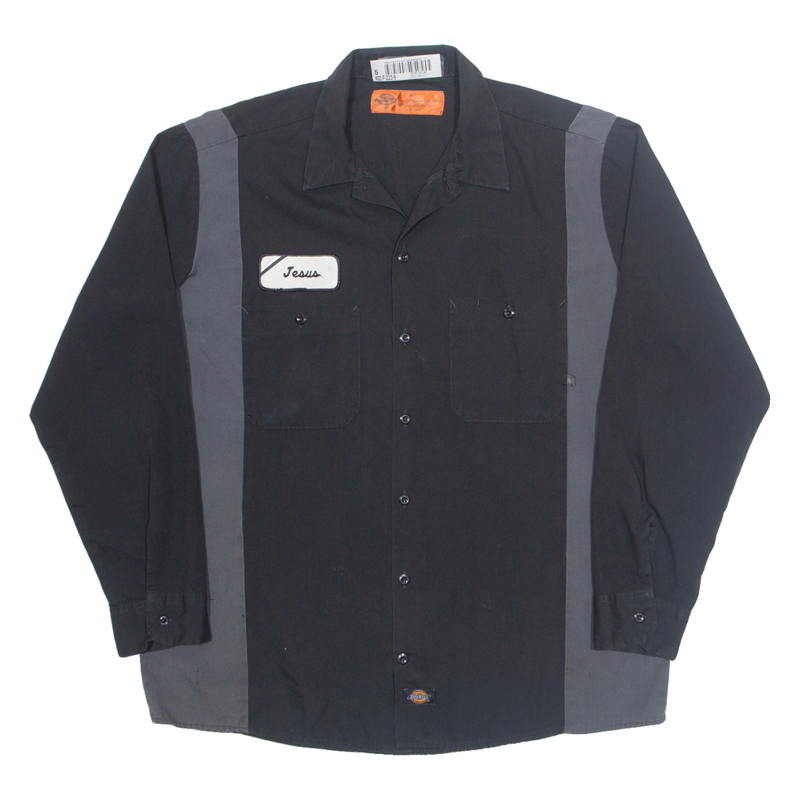 DICKIES Jesus Mens Worker Shirt Black Long Sleeve L Refurbished - N/A refurbished available on Cerqular