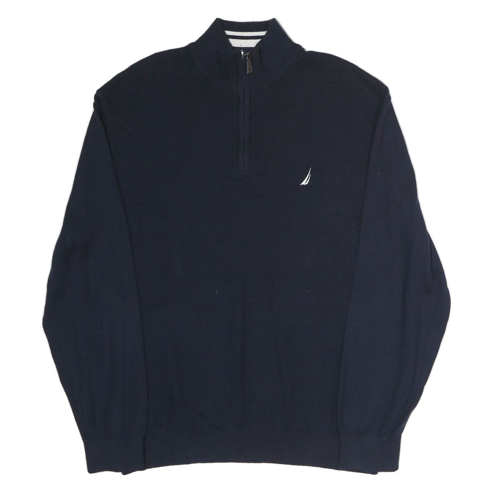 NAUTICA Mens Navy Plain Cotton Half Zip Jumper XL Classic Casual Knitwear Refurbished - N/A refurbished available on Cerqular