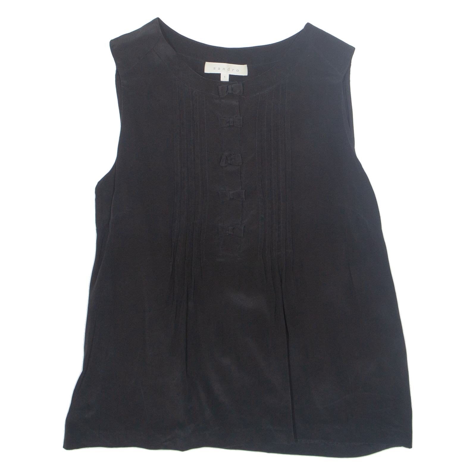 SANDRO Womens Vest Black Sleeveless Silk S Refurbished - N/A refurbished available on Cerqular