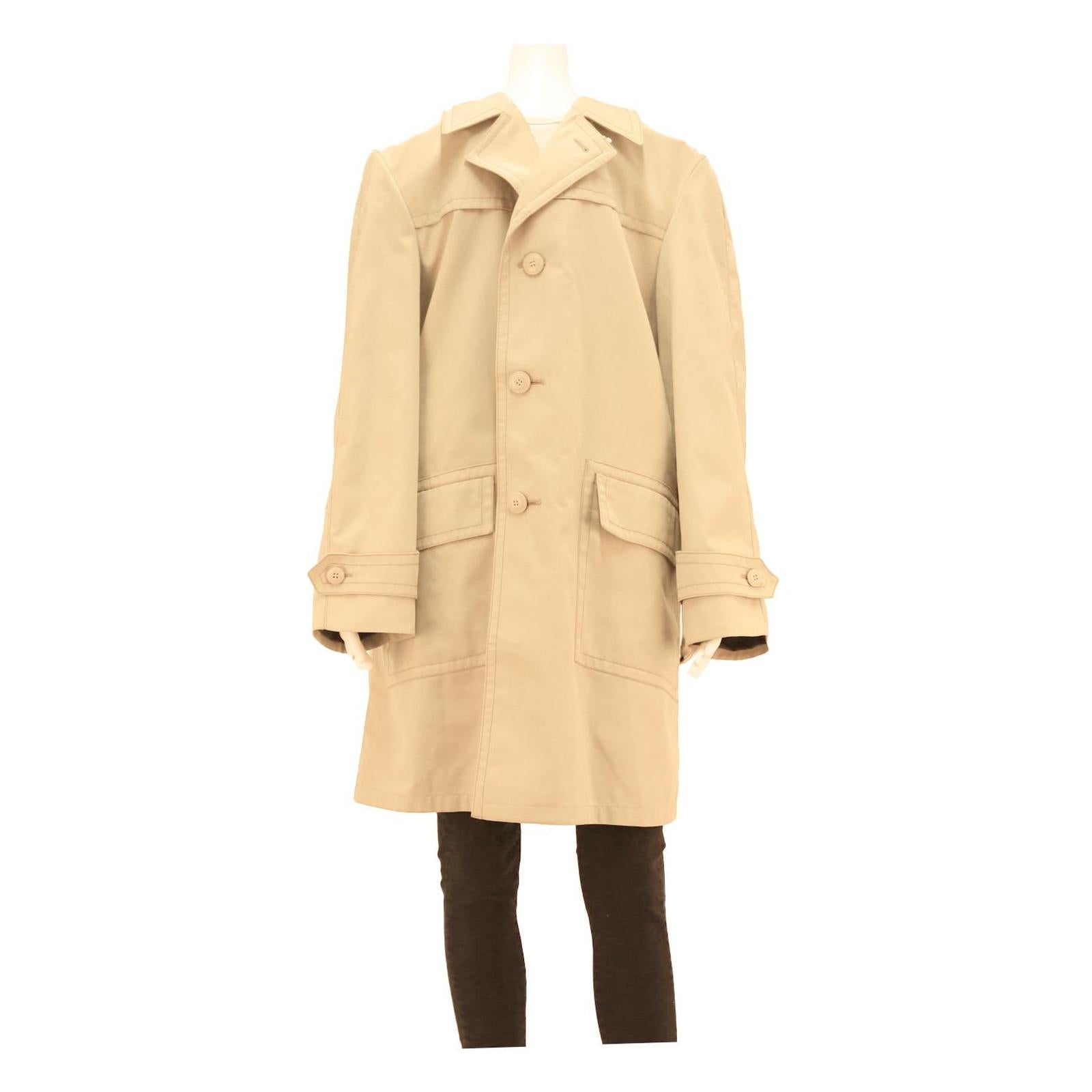 PKZ Mens Beige Cotton Blend Classic Jacket L Button Plain Long Sleeve Refurbished - N/A refurbished available on Cerqular