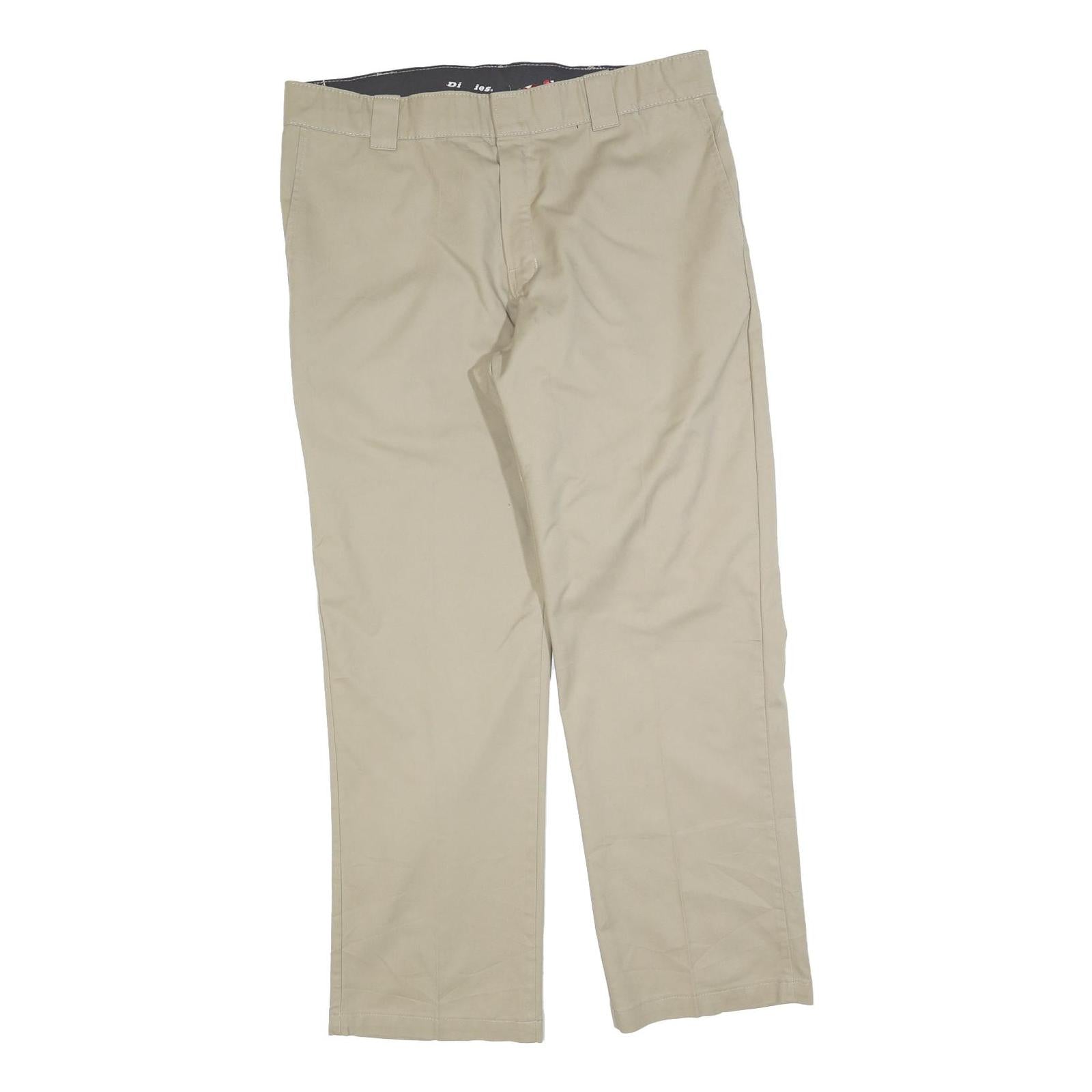 DICKIES Mens Regular Beige Cotton Blend Trousers W38 L32 Workwear Zip Closure Refurbished - N/A refurbished available on Cerqular