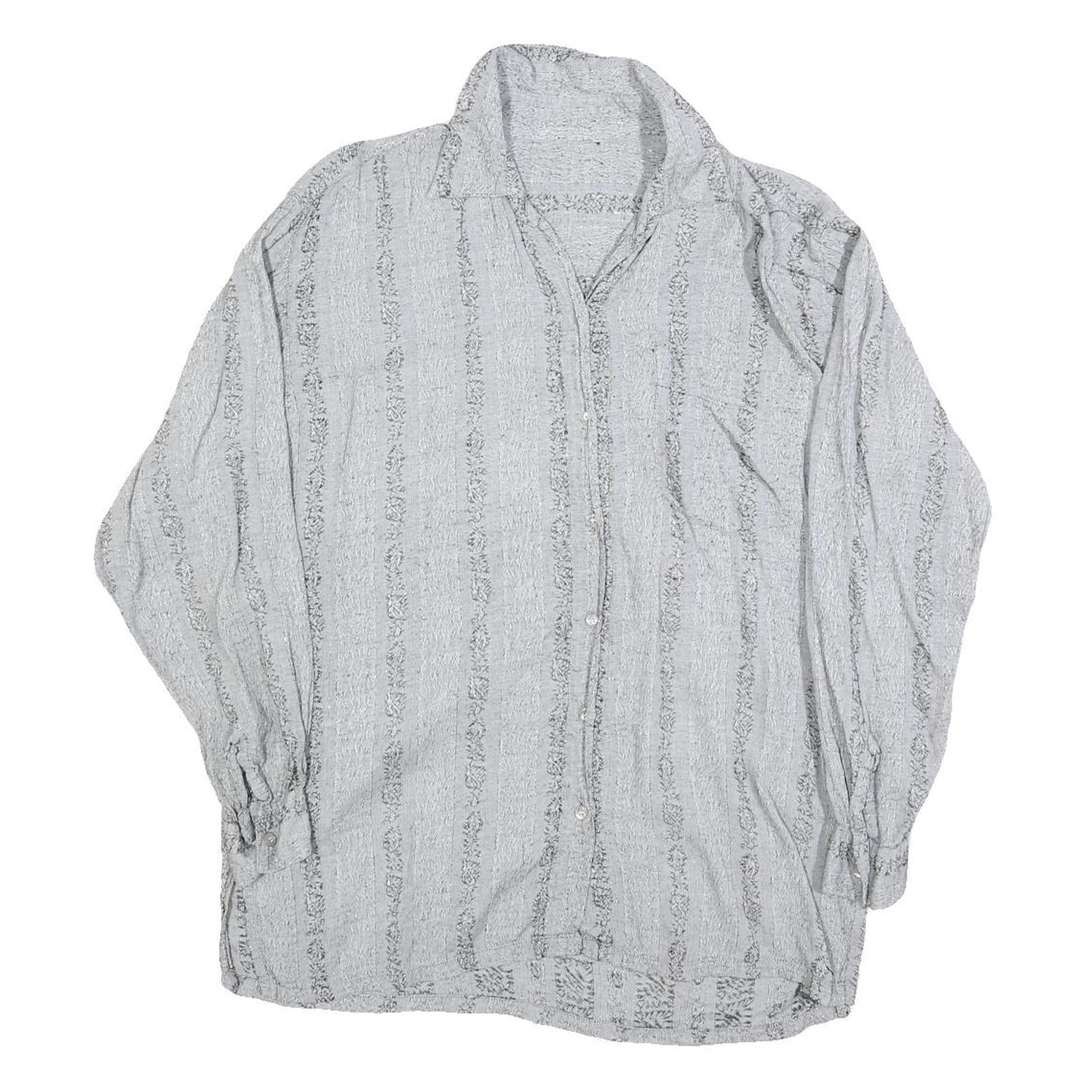 Buy Womens Grey Striped Basic Shirt Long Sleeve Collared Size M Casual Everyday Refurbished - $18.19 Womens Grey Striped Basic Shirt Long Sleeve Collared Size M Casual Everyday Refurbished - N/A refurbished available on Cerqular