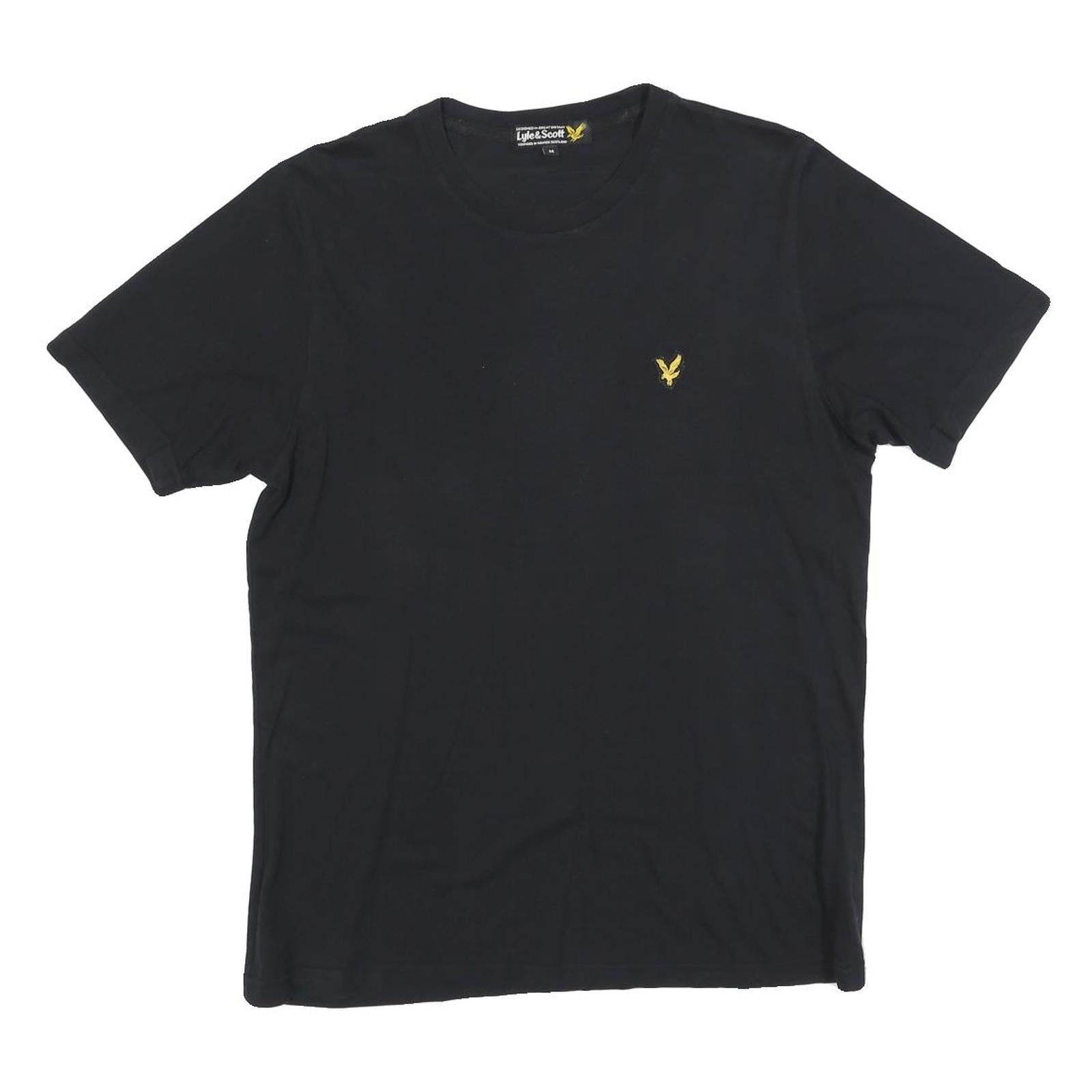 LYLE & SCOTT Mens Black Classic T-Shirt M Short Sleeve Crew Neck Cotton Blend Refurbished - N/A refurbished available on Cerqular
