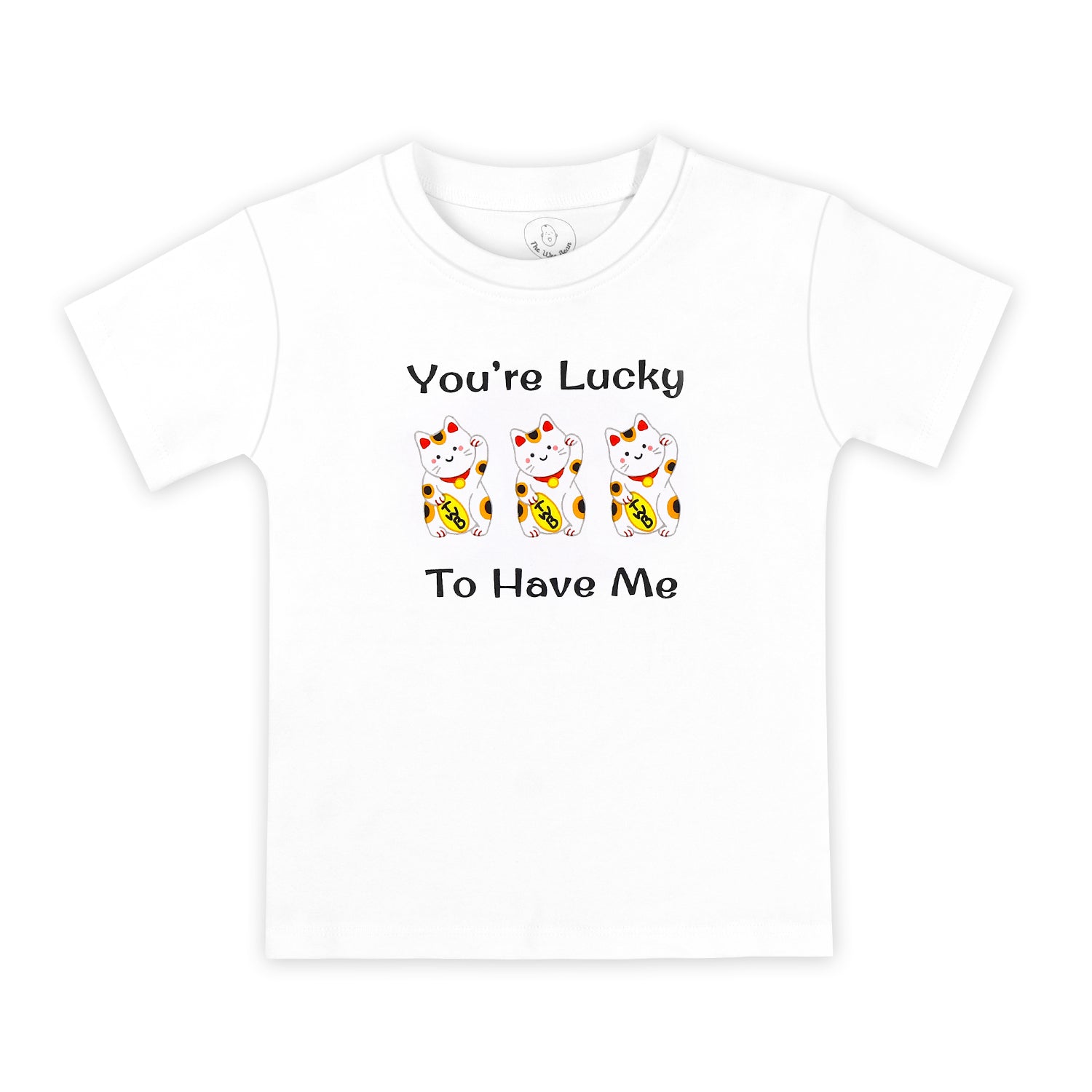 Organic Cotton Toddler Kid’s T-Shirt - Lucky Cat Maneki Neko | Size: 3 - 4Y Refurbished - The Wee Bean refurbished available on Cerqular