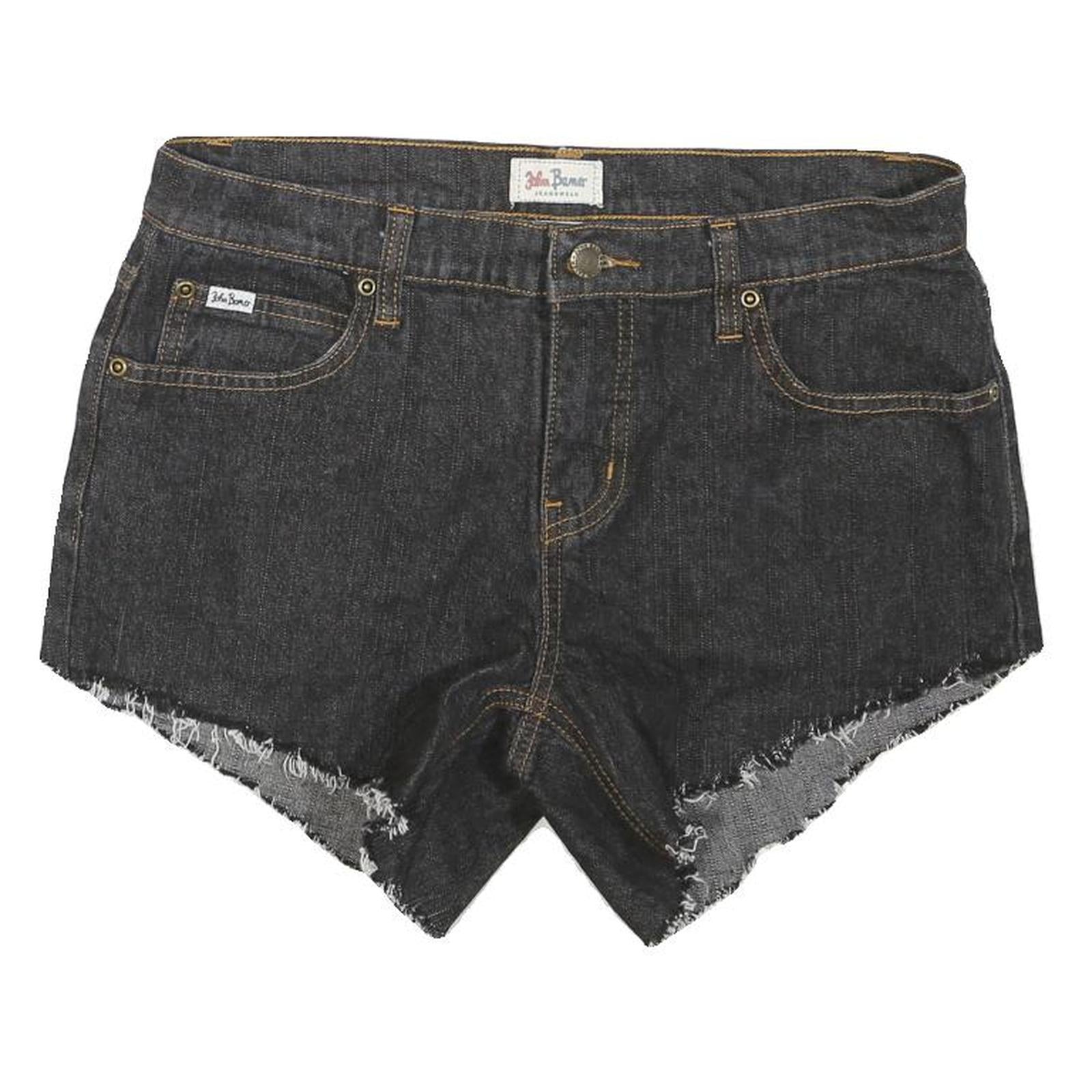 Womens Black Cotton Blend Denim Casual Shorts M W30 Frayed Hem Refurbished - N/A refurbished available on Cerqular