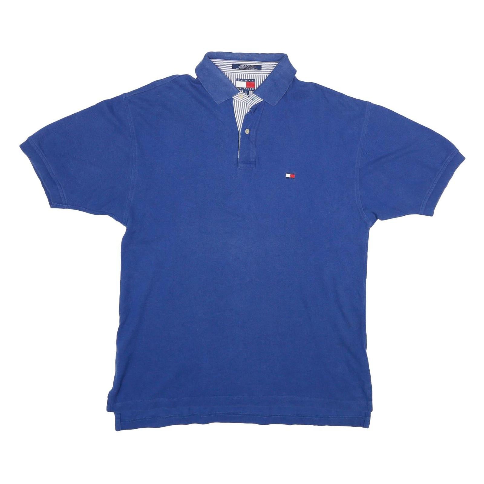 TOMMY HILFIGER Mens Blue Short Sleeve Plain M Cotton Polo Shirt Casual Refurbished - N/A refurbished available on Cerqular