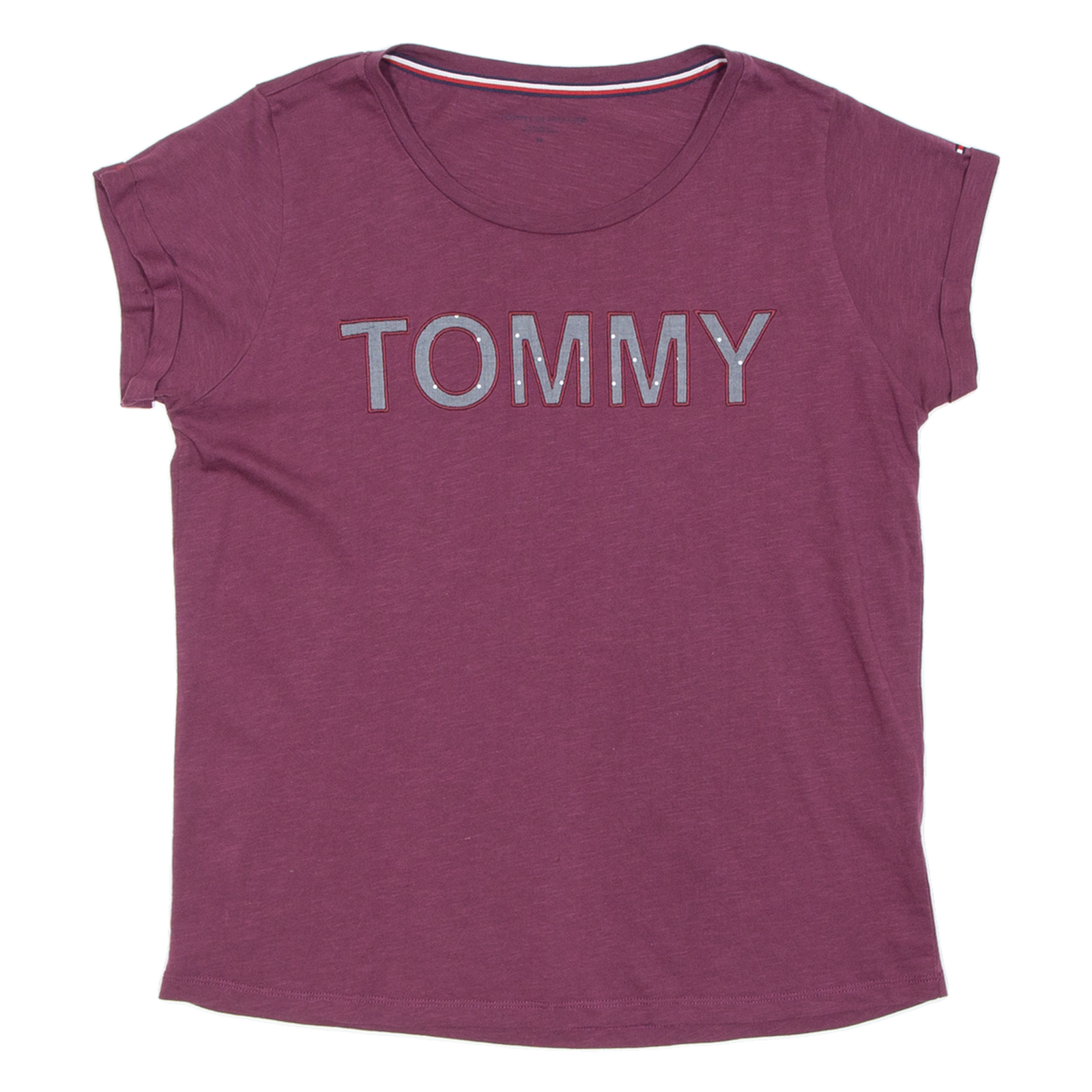 TOMMY HILFIGER Womens T-Shirt Maroon M Refurbished - N/A refurbished available on Cerqular