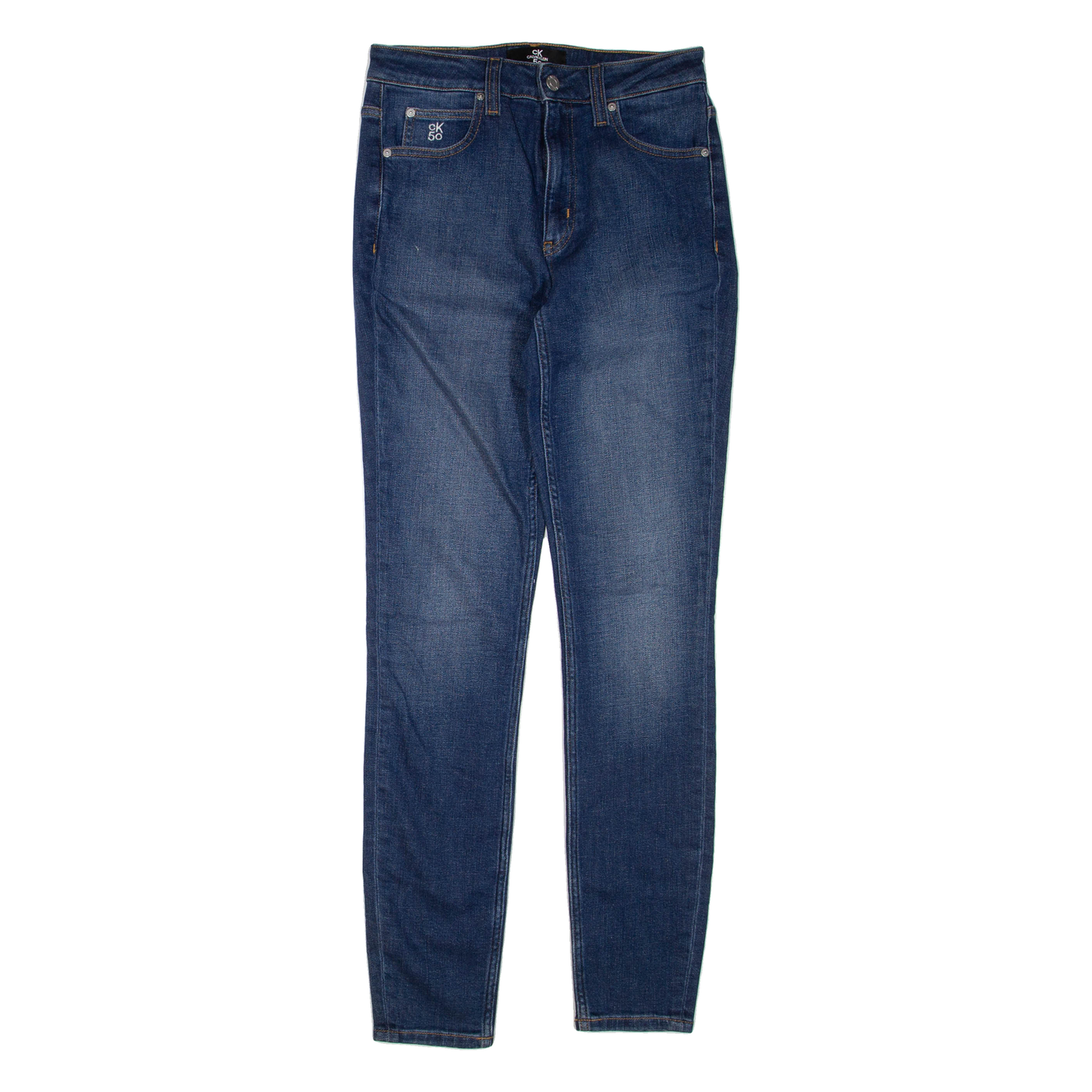 CALVIN KLEIN Womens Jeans Blue Regular Skinny W28 L31 Refurbished - N/A refurbished available on Cerqular