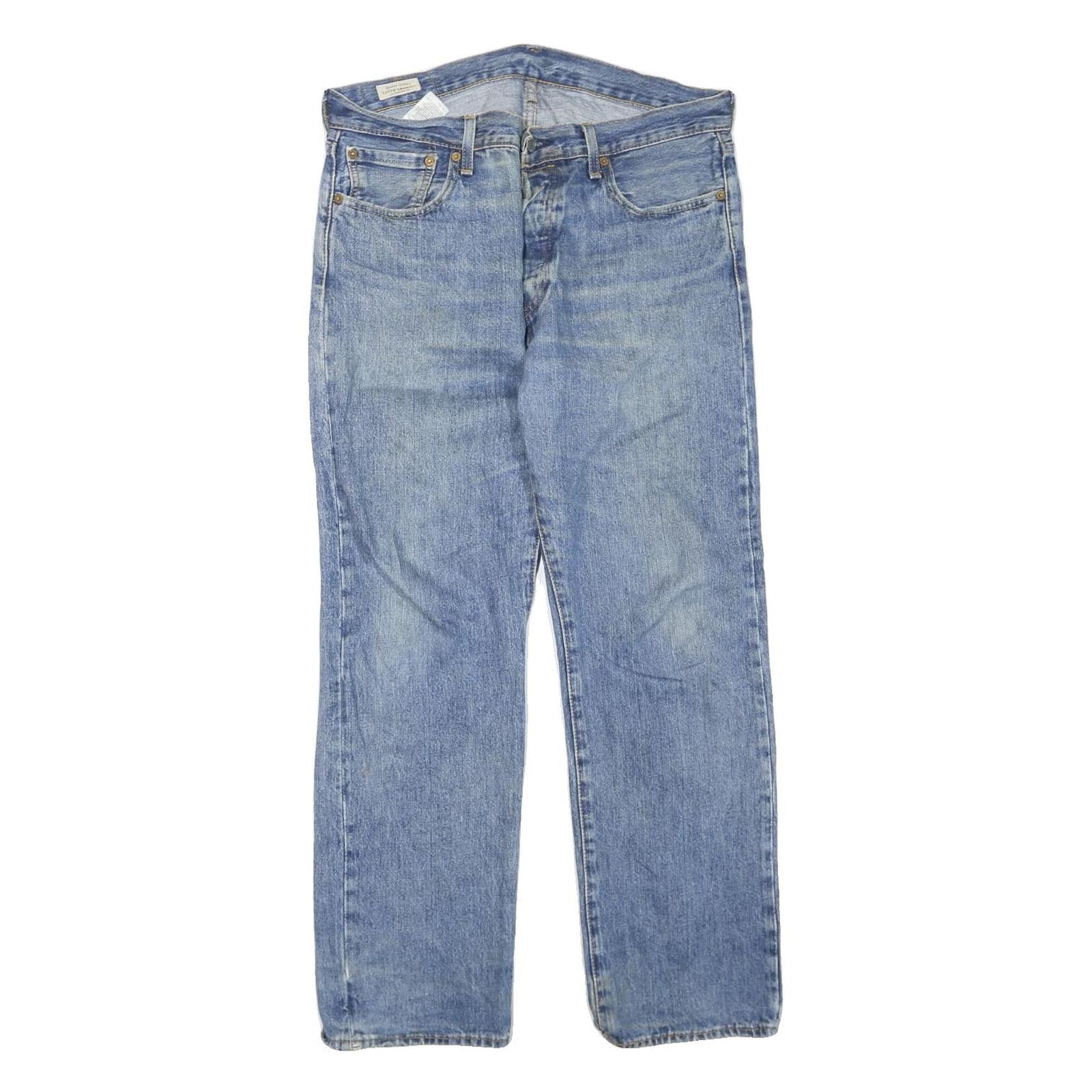 LEVI'S Mens Regular Fit Blue Denim Straight Jeans W36 L30 Classic Cotton Blend Refurbished - N/A refurbished available on Cerqular