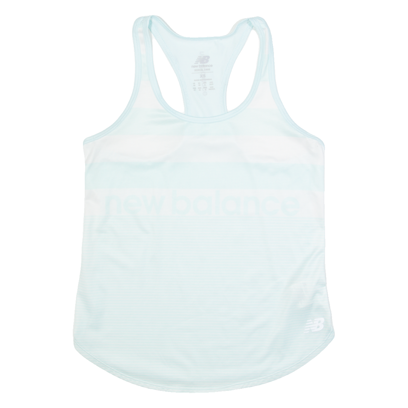 NEW BALANCE Striped Activewear Womens Vest Blue Sleeveless XS Refurbished - N/A refurbished available on Cerqular