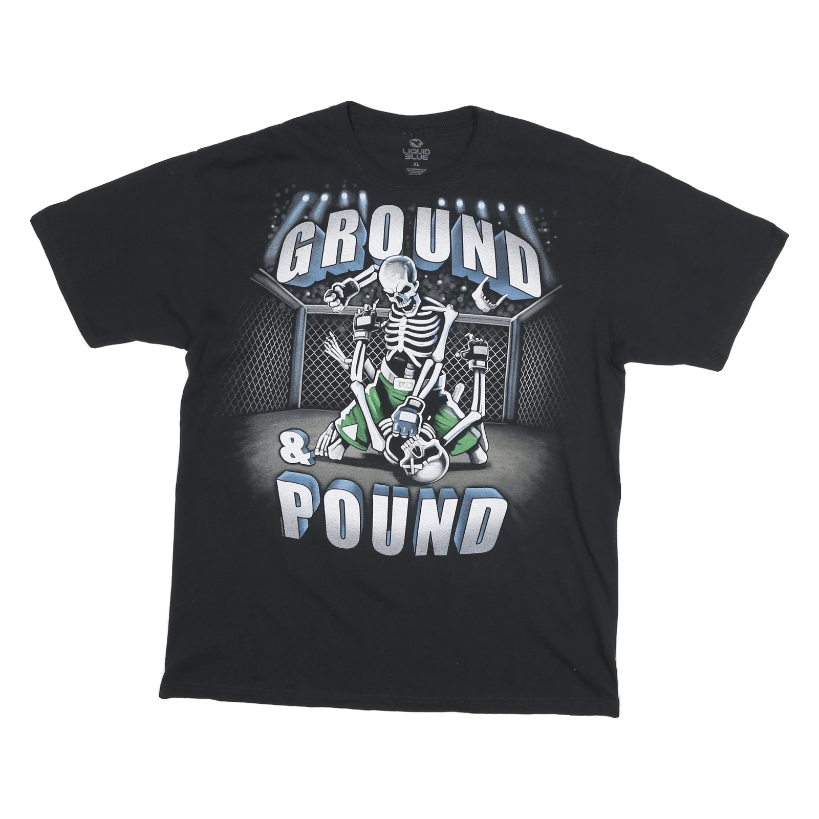 LIQUID BLUE Mens Black Ground & Pound Graphic T-Shirt XL Short Sleeve Crew Neck Refurbished - N/A refurbished available on Cerqular