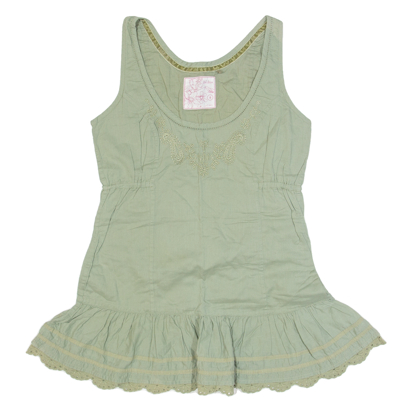 FAT FACE Womens Top Green Sleeveless UK 8 Refurbished - N/A refurbished available on Cerqular
