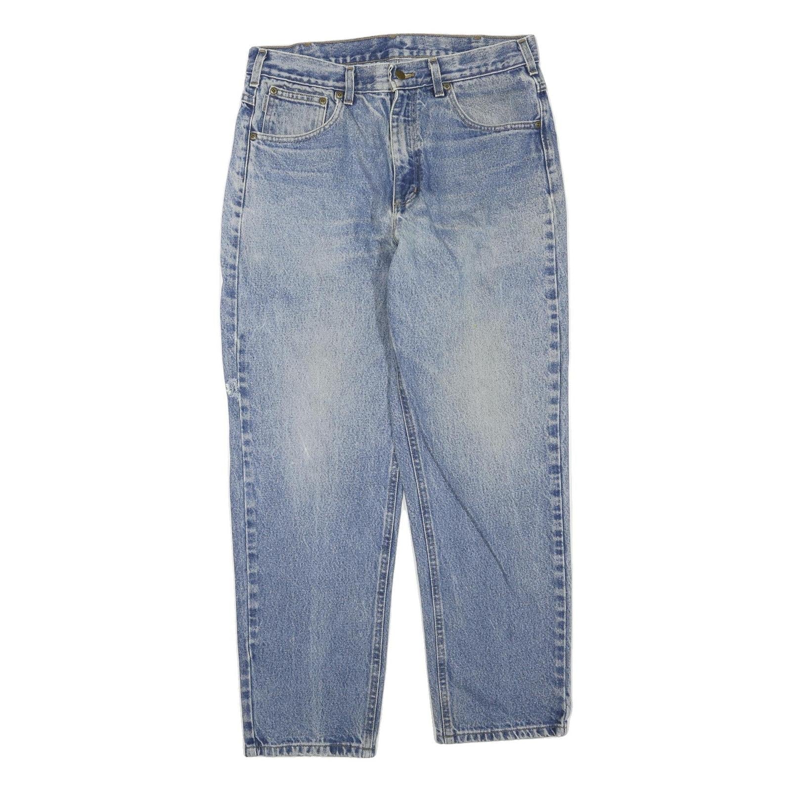 CARHARTT Womens Jeans Blue Regular Straight Denim Light W34 L29 Zip Casual Refurbished - N/A refurbished available on Cerqular