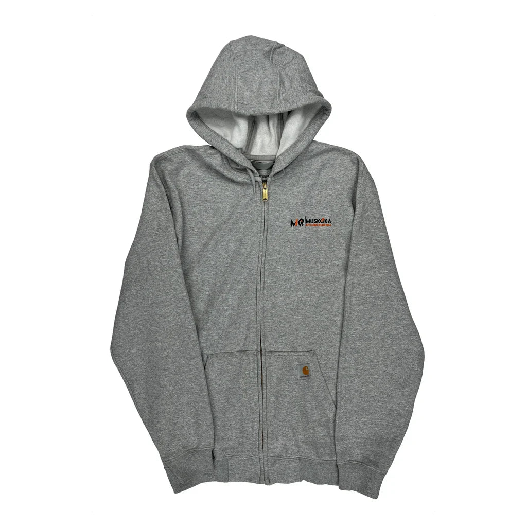 Loose Fit Carhartt Hoodie - Large Grey Cotton Blend Refurbished - Thrifted (note: this is a term often used to describe second- refurbished available on Cerqular
