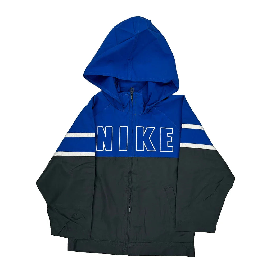 Age 4 Nike Spellout Windbreaker - XS Black Polyester Refurbished - Thrifted (note: this is a term often used to describe second- refurbished available on Cerqular