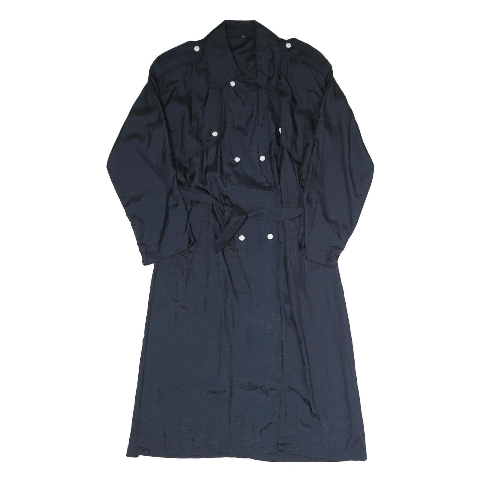 Womens Blue Coach Jacket S Polyester Blend Woven Plain Button Classic Fit Long Refurbished - N/A refurbished available on Cerqular