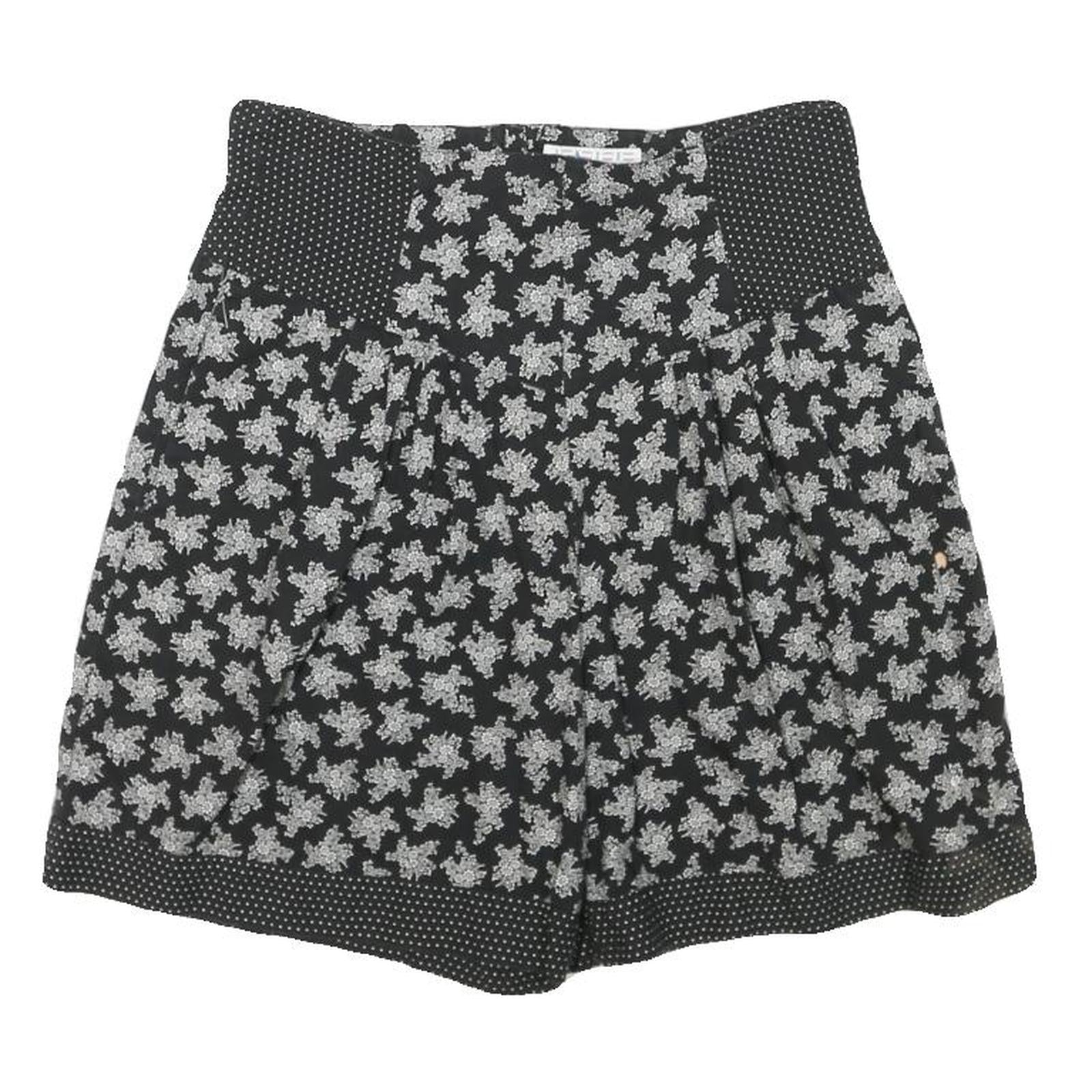 AVENUE Womens Black Floral & Polka Dot Casual Shorts S W26 Summer Patterned Refurbished - N/A refurbished available on Cerqular