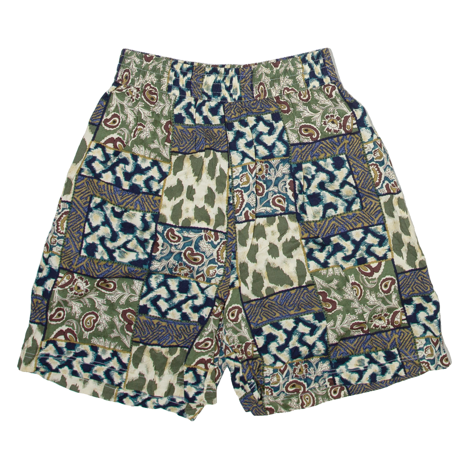 SOLUTIONS Womens Casual Shorts Green Relaxed Crazy Pattern XXS W24 Refurbished - N/A refurbished available on Cerqular