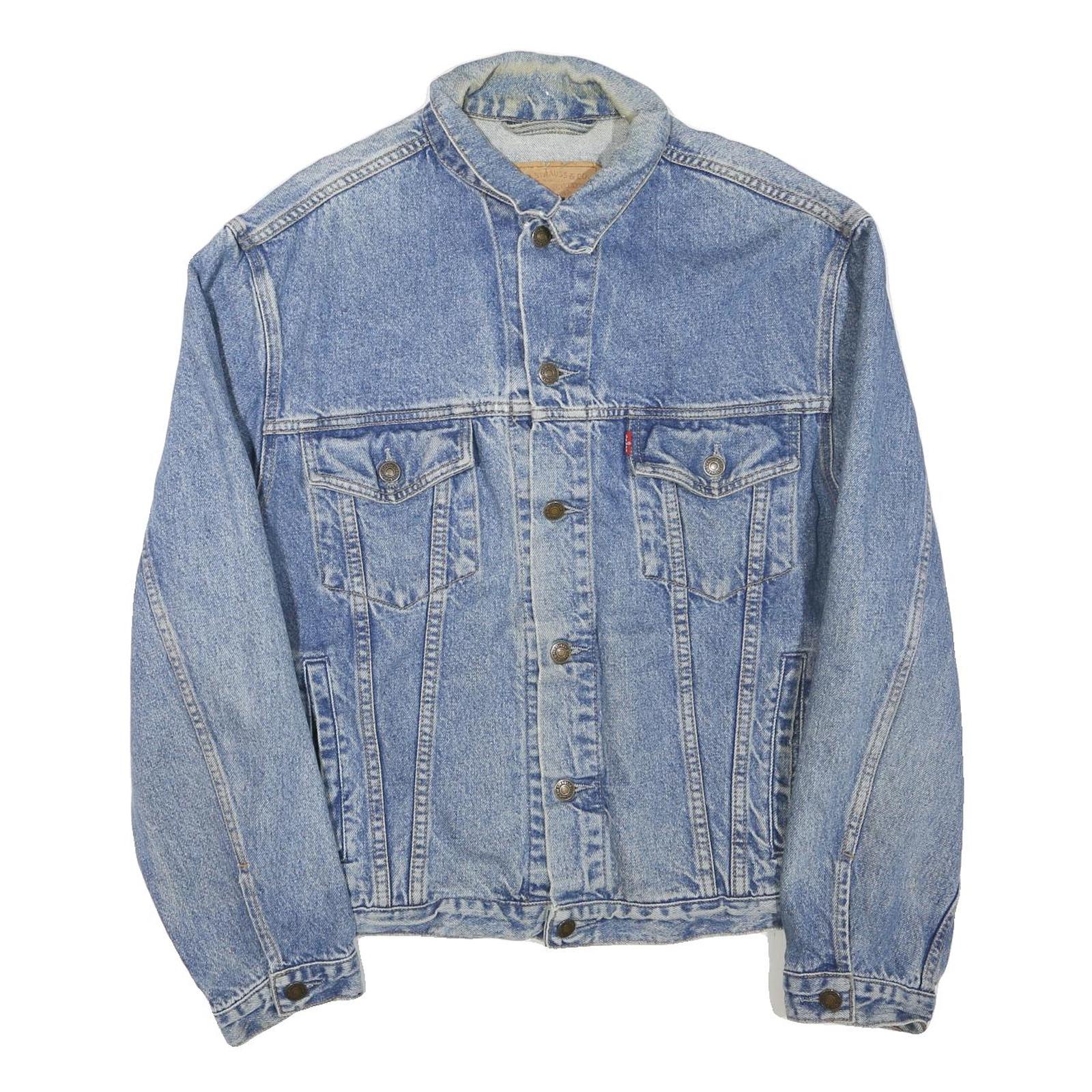 LEVI'S Mens Blue Denim Jacket L Cotton Blend Button Closure Classic Fit Vintage Refurbished - N/A refurbished available on Cerqular