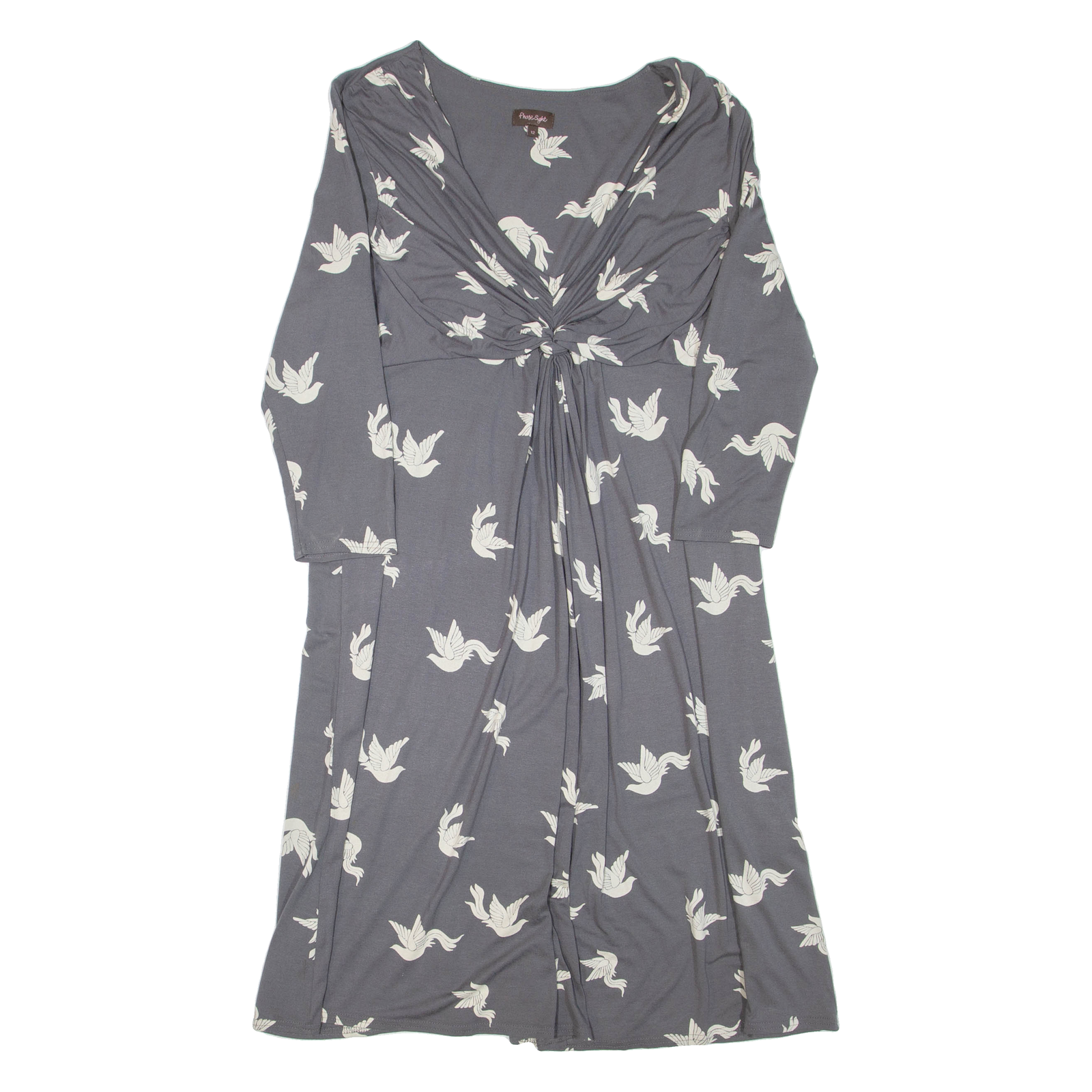 PHASE EIGHT Womens Day Dress Grey Viscose Long Sleeve Knee Length L Refurbished - N/A refurbished available on Cerqular