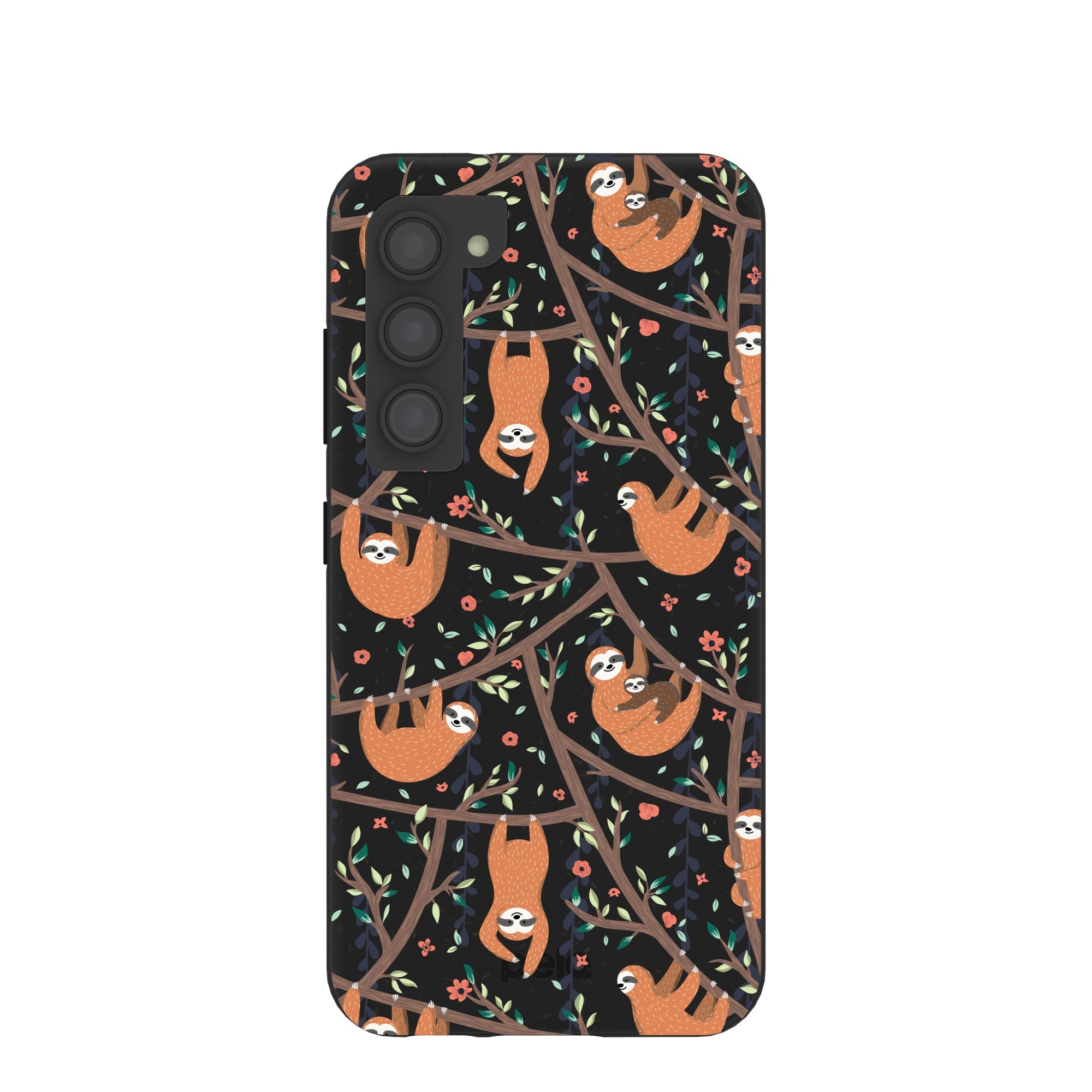Black Jungle Sloths Samsung Galaxy S23 Case Refurbished - Pela Case refurbished available on Cerqular
