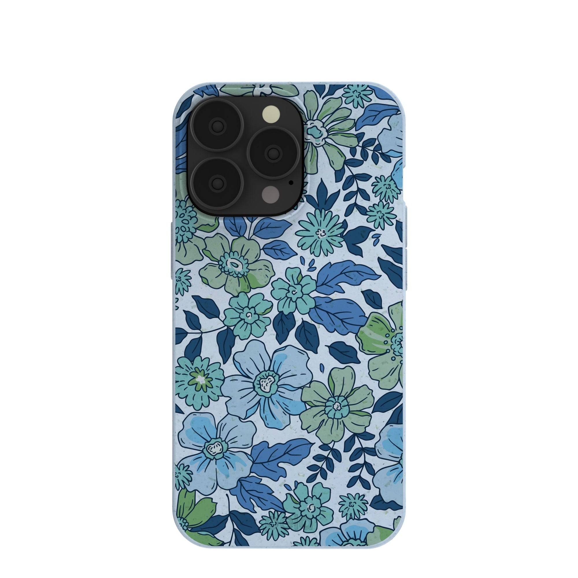 Powder Blue Liberty Florals iPhone 13 Pro Case Refurbished - Pela Case refurbished available on Cerqular