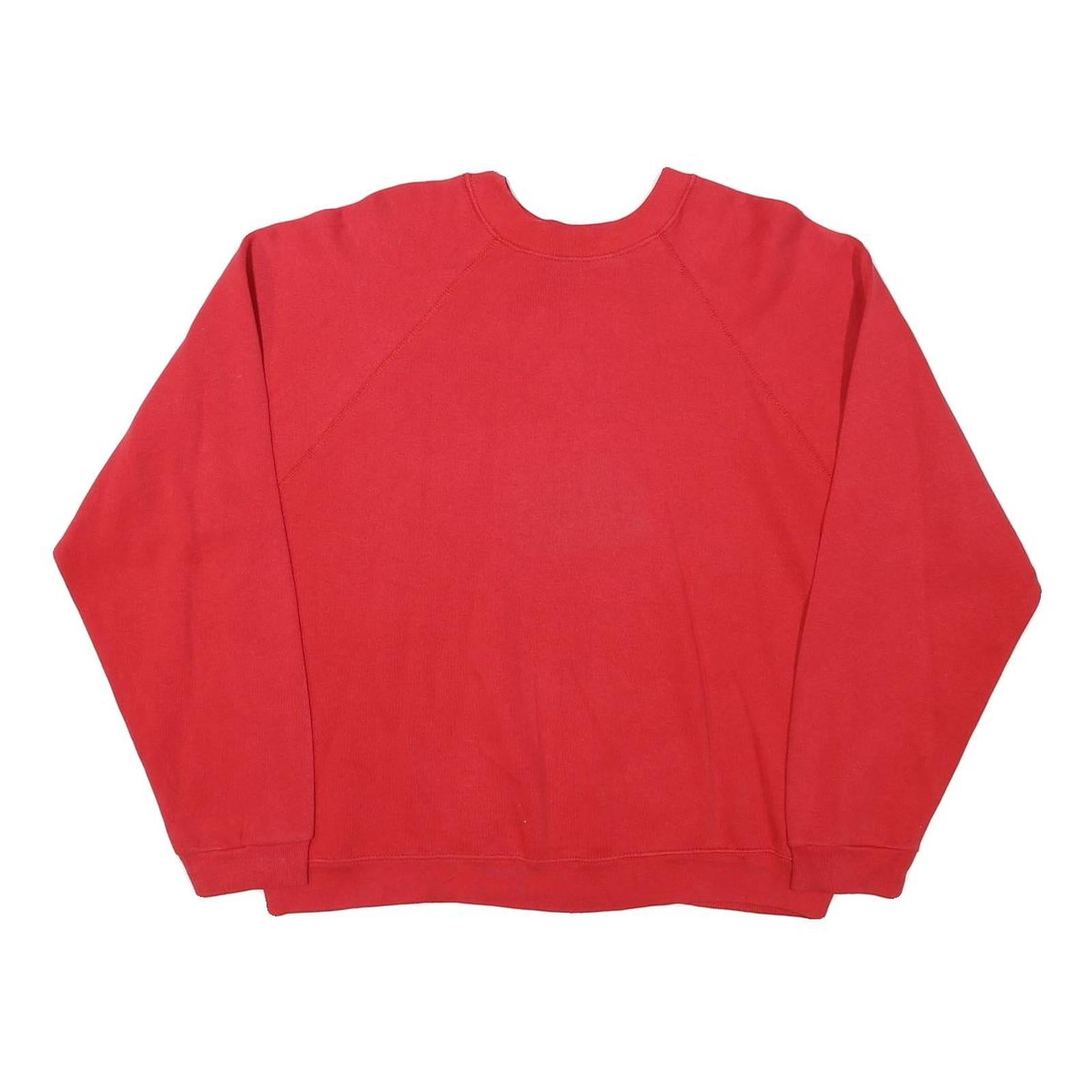 TULTEX Mens Red Crew Neck L Cotton Blend Sweatshirt Plain Pullover Casual Refurbished - N/A refurbished available on Cerqular
