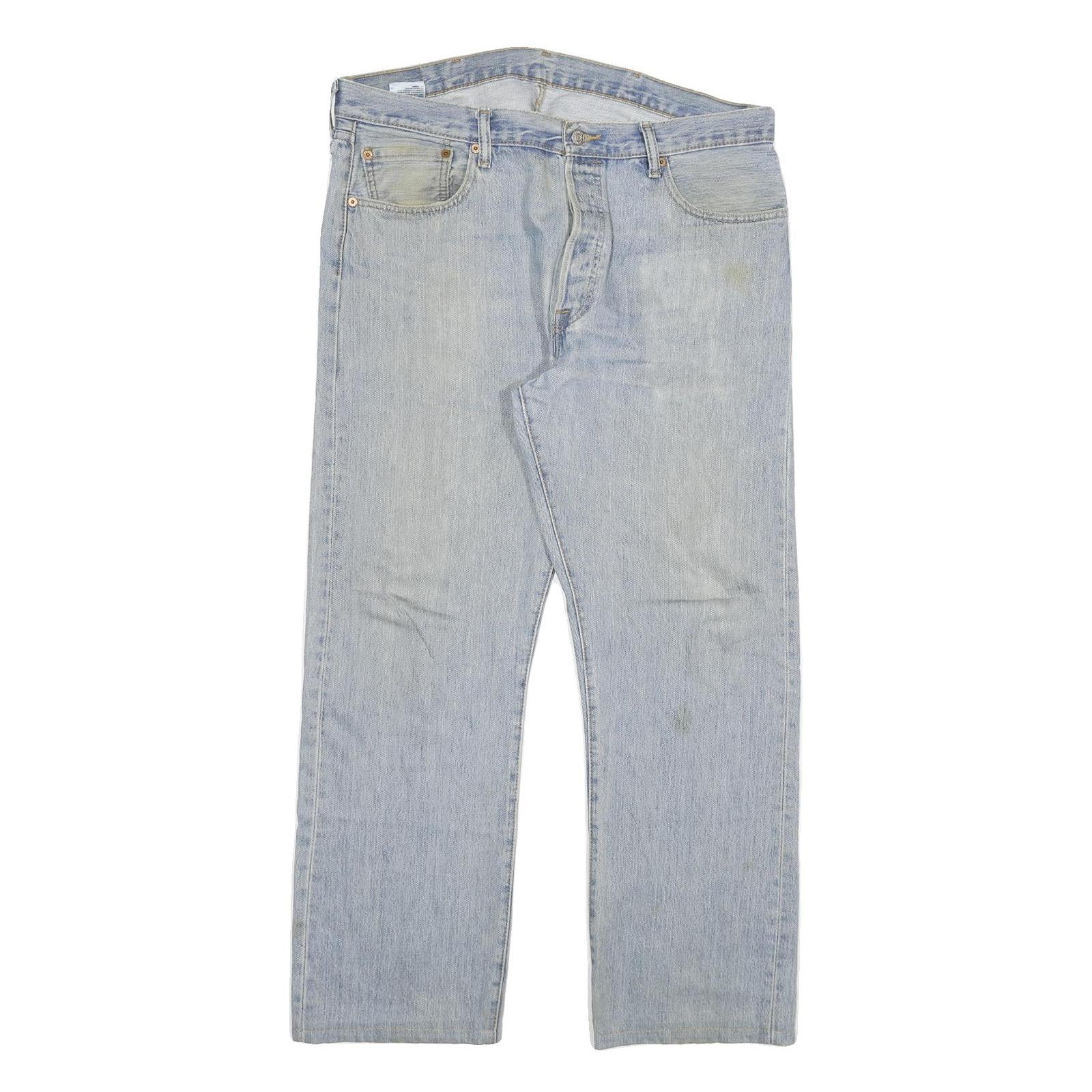 LEVI'S 501 Mens Jeans Blue Regular Straight Denim Light W38 L30 Button Fly Refurbished - N/A refurbished available on Cerqular