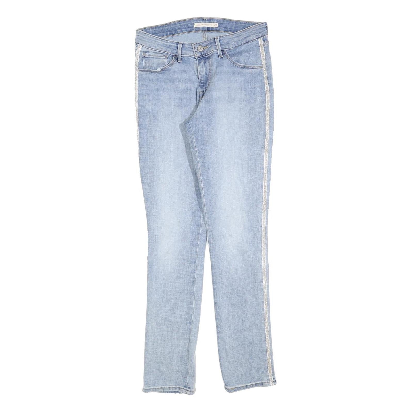 LEVI'S Womens Slim Light Blue Denim Slim Jeans W28 L30 Side Stripe Detail Refurbished - N/A refurbished available on Cerqular