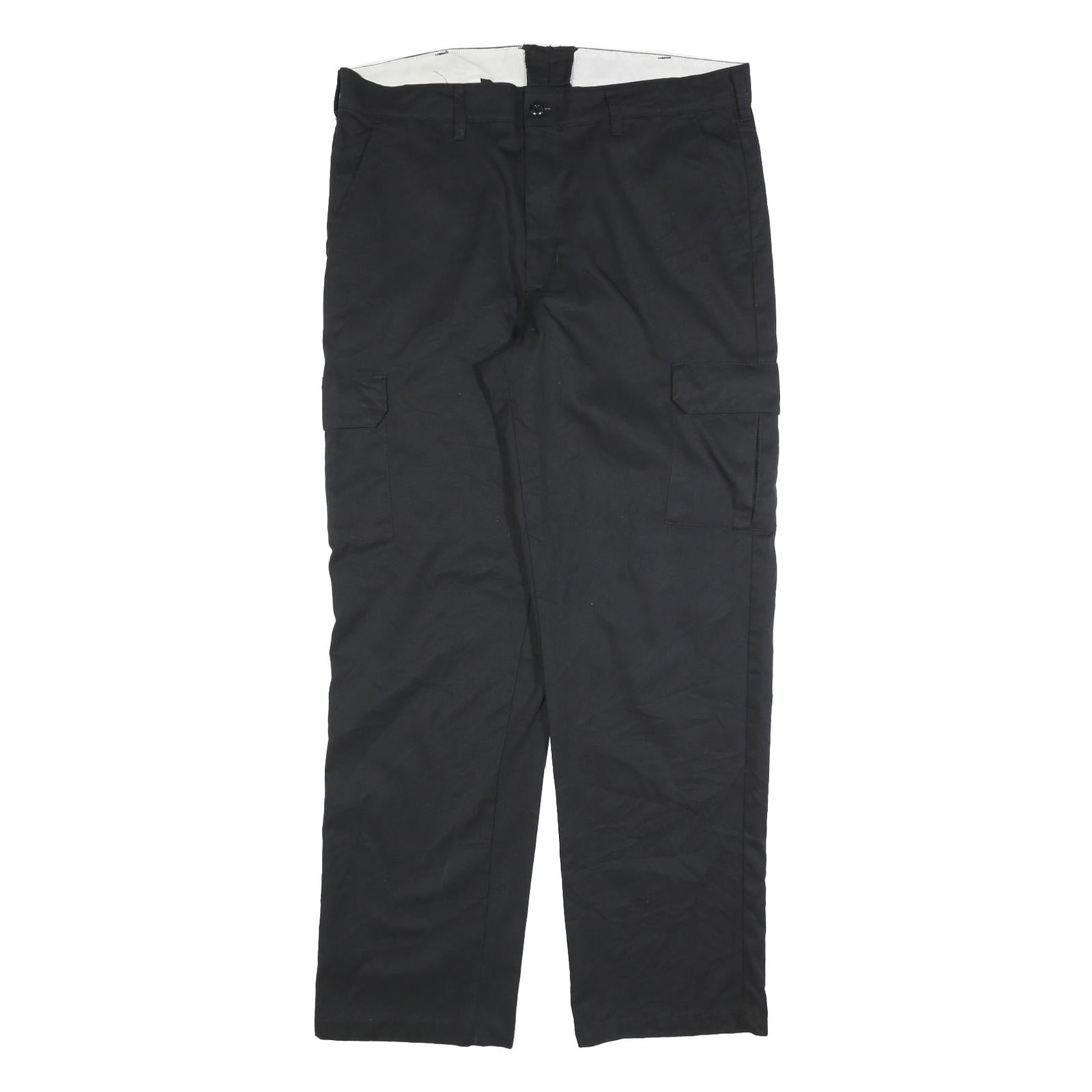 RED KAP Mens Cotton Blend Black Regular Fit Straight Leg Trousers W36 L34 Refurbished - N/A refurbished available on Cerqular