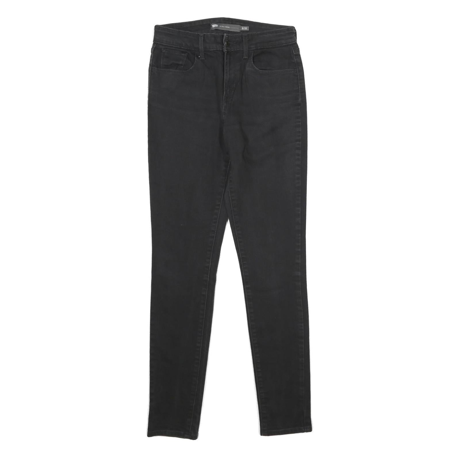LEVI'S Womens Hi-Rise Skinny Slim Black Denim W25 L30 Stretch Cotton Blend Jeans Refurbished - N/A refurbished available on Cerqular