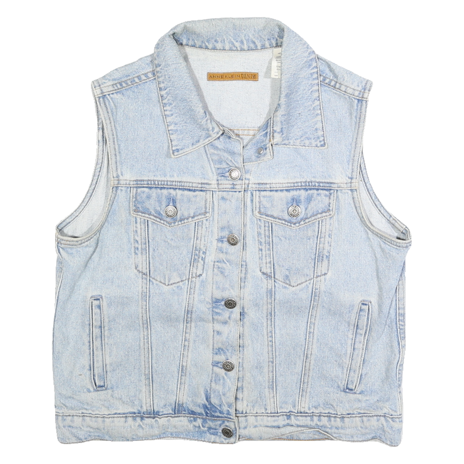 Buy ANNE KLEIN Womens Light Blue Denim Sleeveless Jacket M Cotton Button Front Refurbished - $36.39 ANNE KLEIN Womens Light Blue Denim Sleeveless Jacket M Cotton Button Front Refurbished - N/A refurbished available on Cerqular