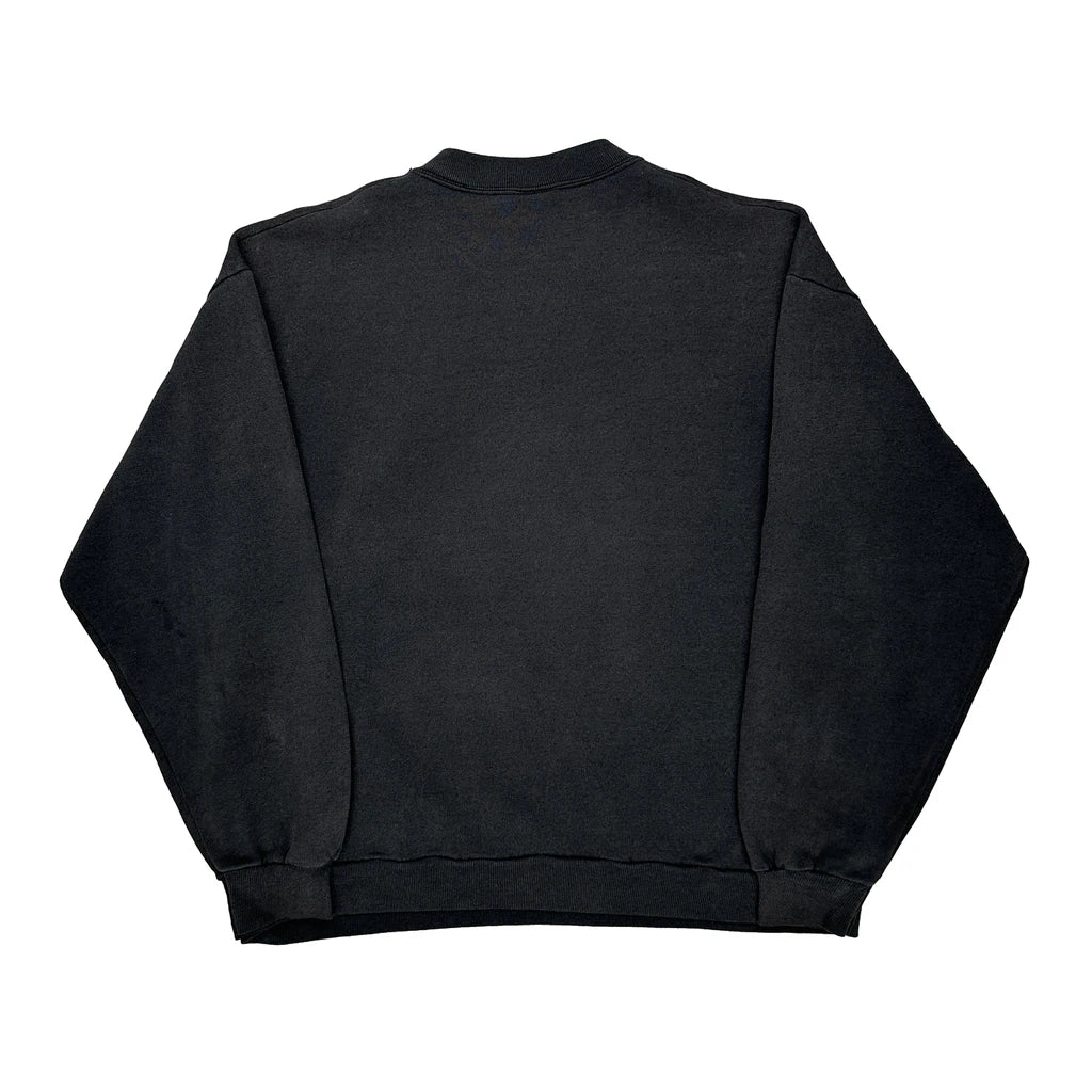 Made In USA Disney Cartoon Sweatshirt - Large Black Cotton Refurbished - Thrifted (note: this is a term often used to describe second- refurbished available on Cerqular
