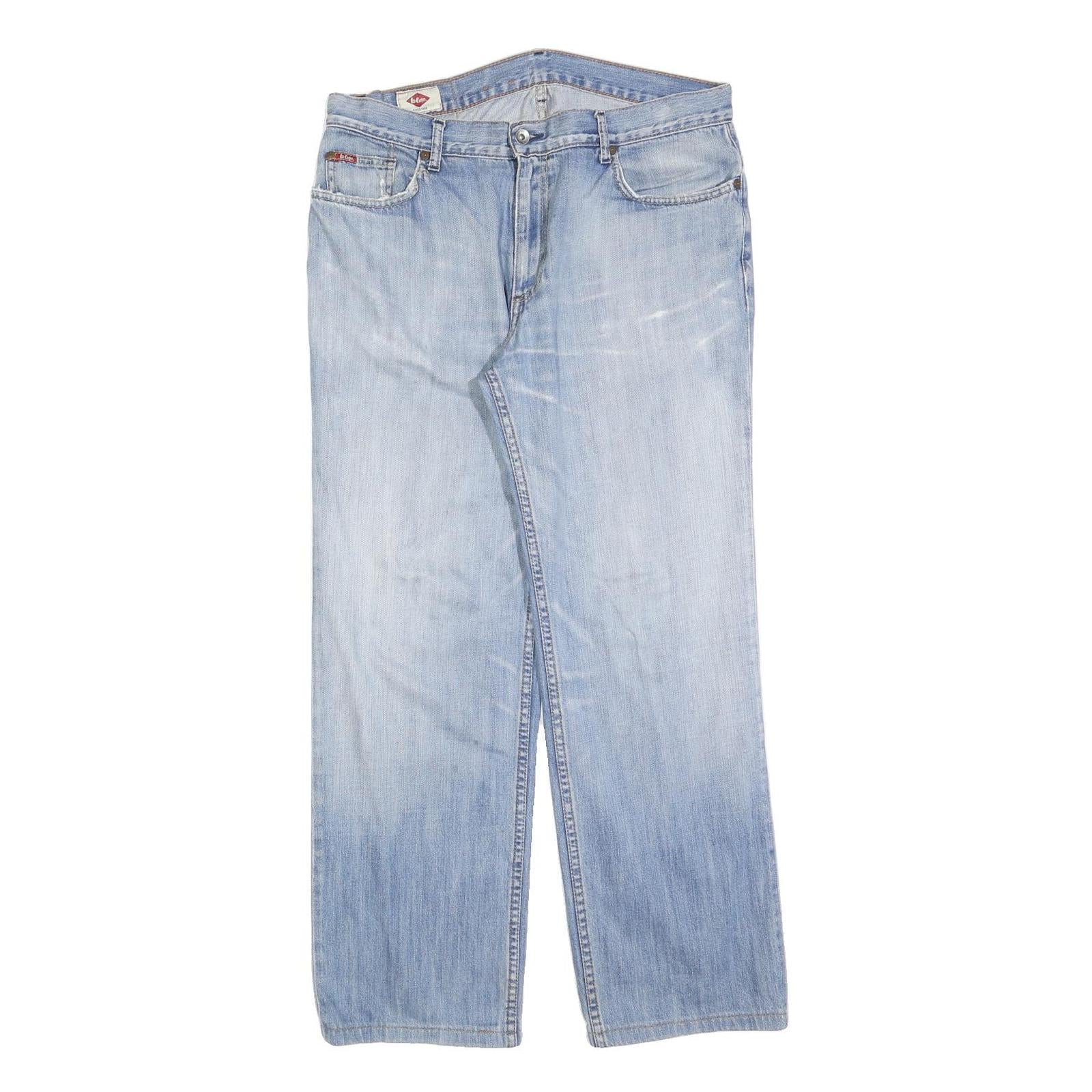 LEE COOPER Mens Regular Fit Blue Denim Light Wash Jeans W34 L29 Zip Closure Refurbished - N/A refurbished available on Cerqular