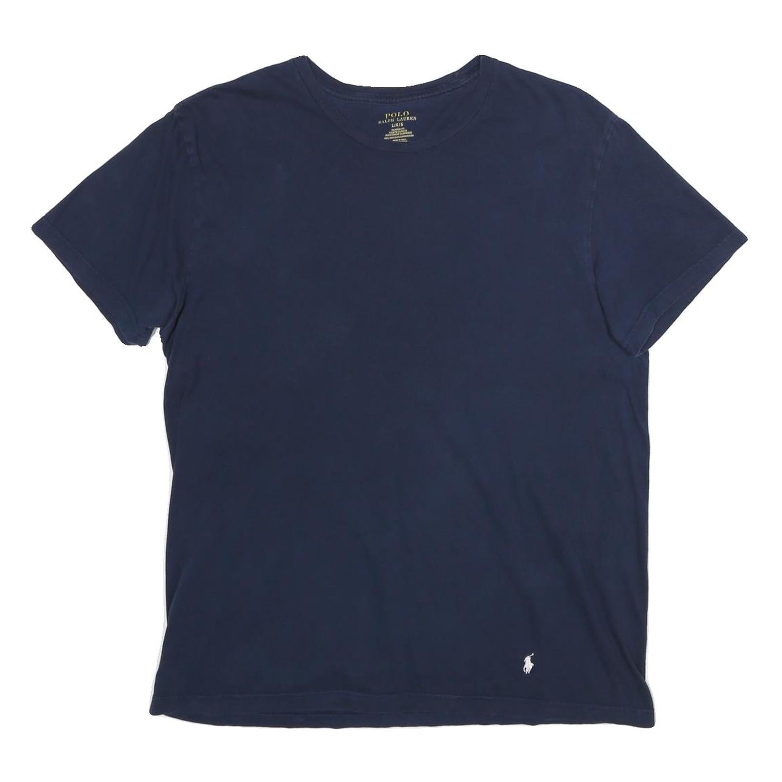 POLO RALPH LAUREN Mens Navy Blue T-Shirt L Short Sleeve Crew Neck Cotton Casual Refurbished - N/A refurbished available on Cerqular