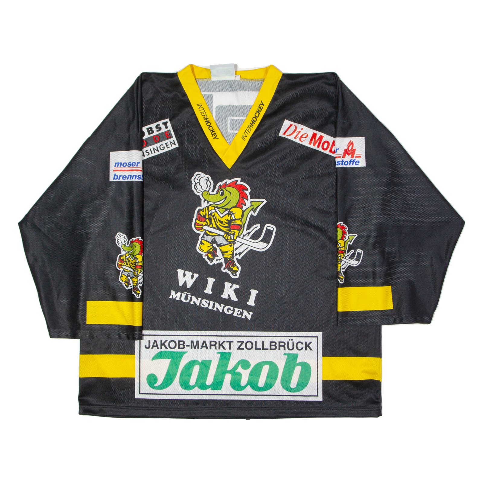 YVETTE Swiss Ice Hockey Mens Jersey Black 3/4 Sleeve 90s V-Neck XL Refurbished - N/A refurbished available on Cerqular