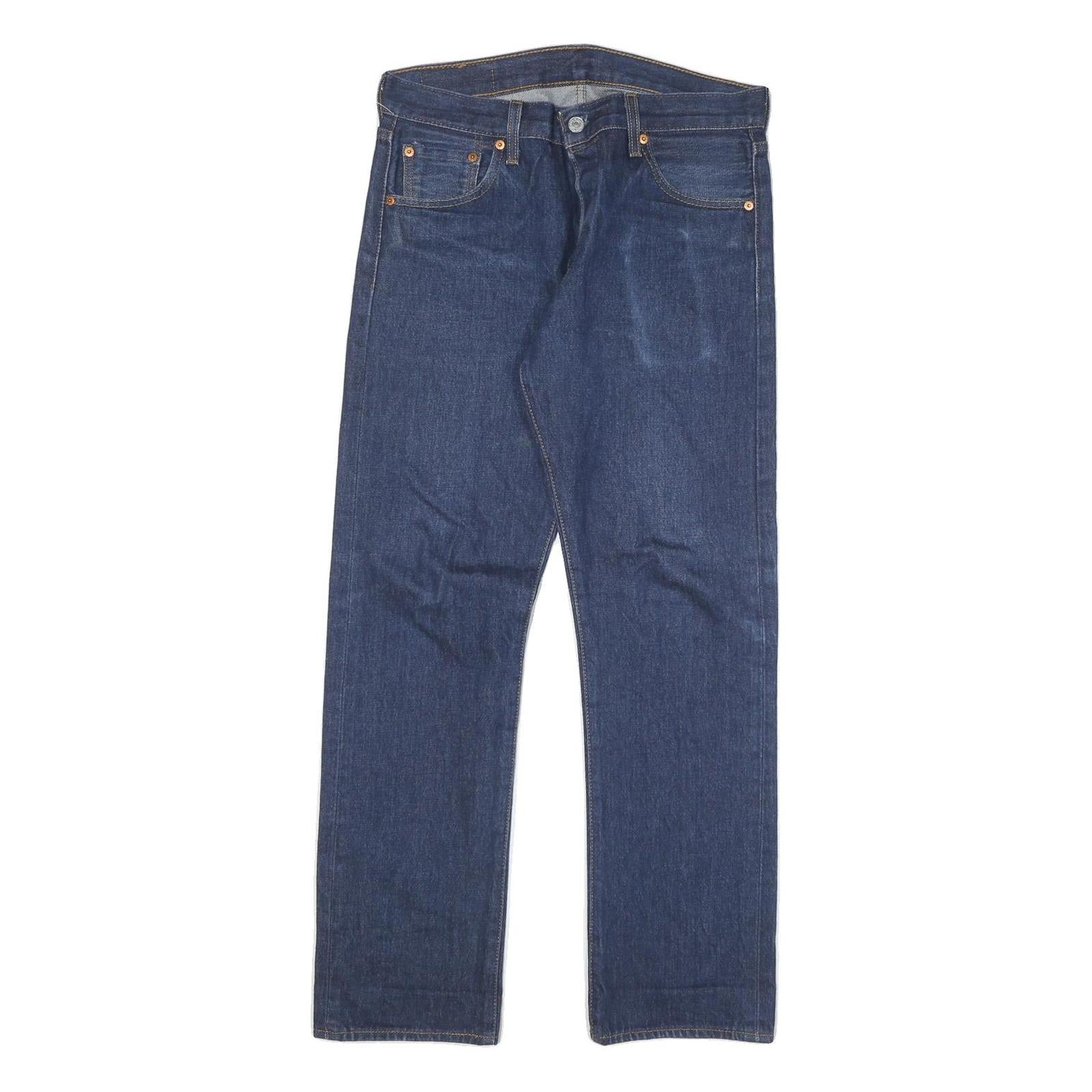 LEVI'S 501 Mens Jeans Blue Regular Straight Denim Medium W31 L29 Classic Button Refurbished - N/A refurbished available on Cerqular